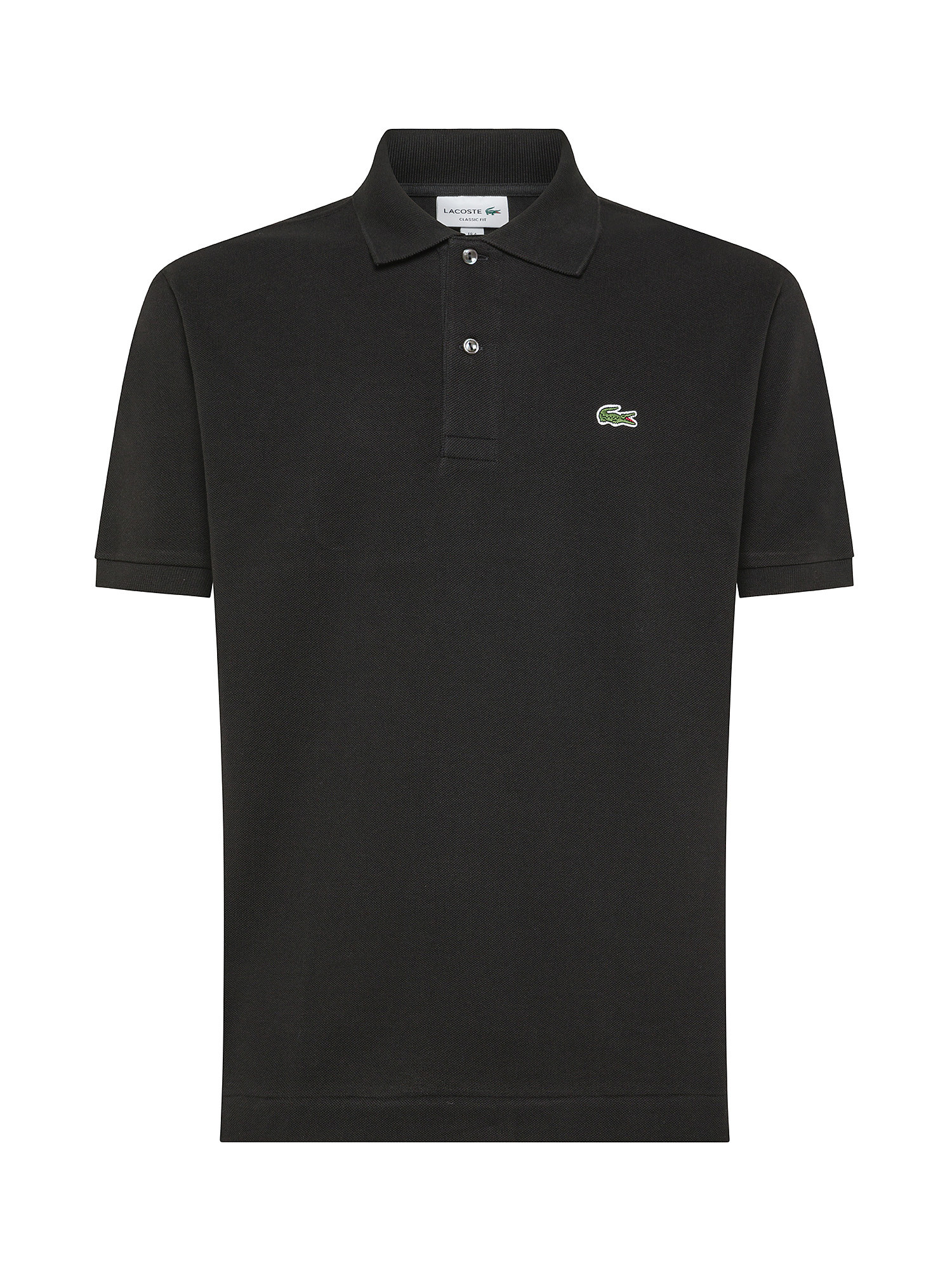 Lacoste - Classic cut polo shirt in petit piquè cotton, Black, large image number 0