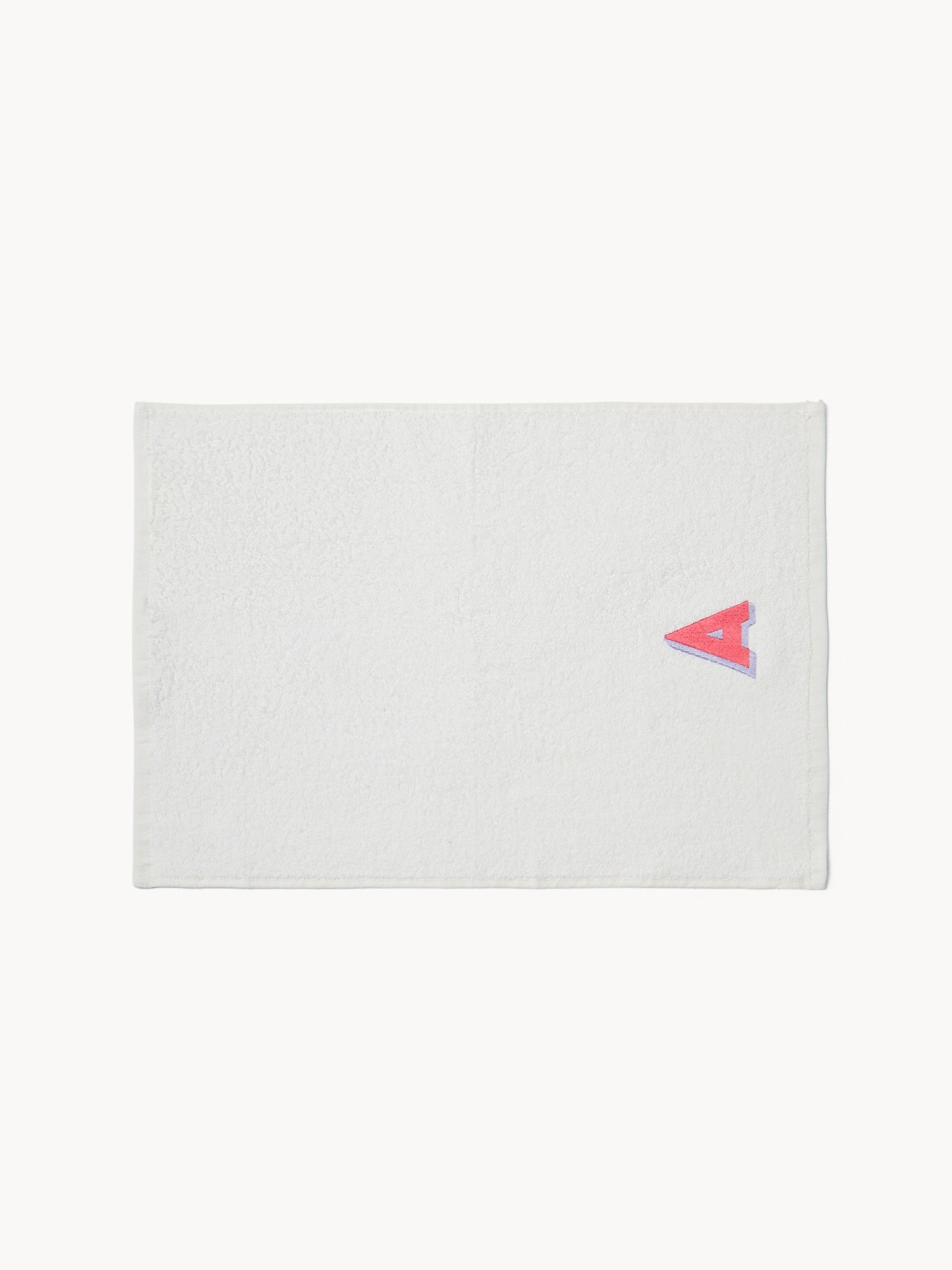 Set 2 asciugamani in spugna di cotone ricamo lettera A, Bianco, large image number 1