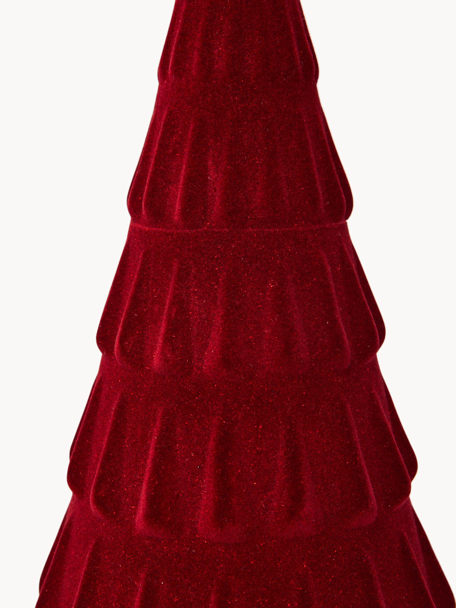 Decorazione a forma di albero in vetro con effetto velluto, Rosso, large image number 1