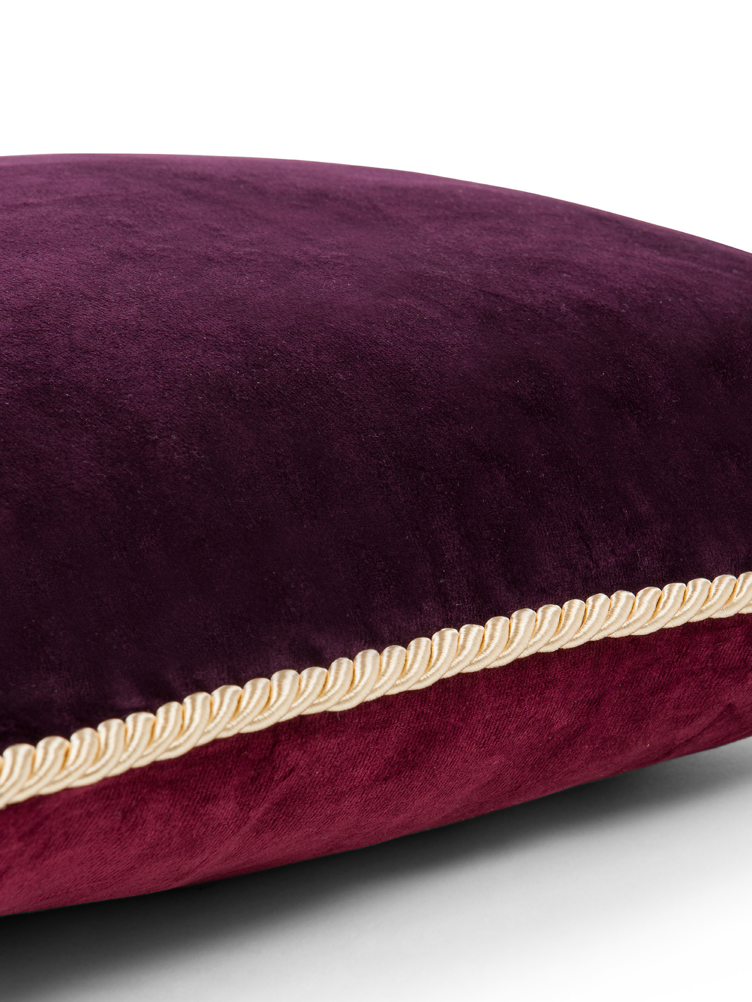 Two-tone velvet cushion 45X45cm, Red Bordeaux, large image number 2