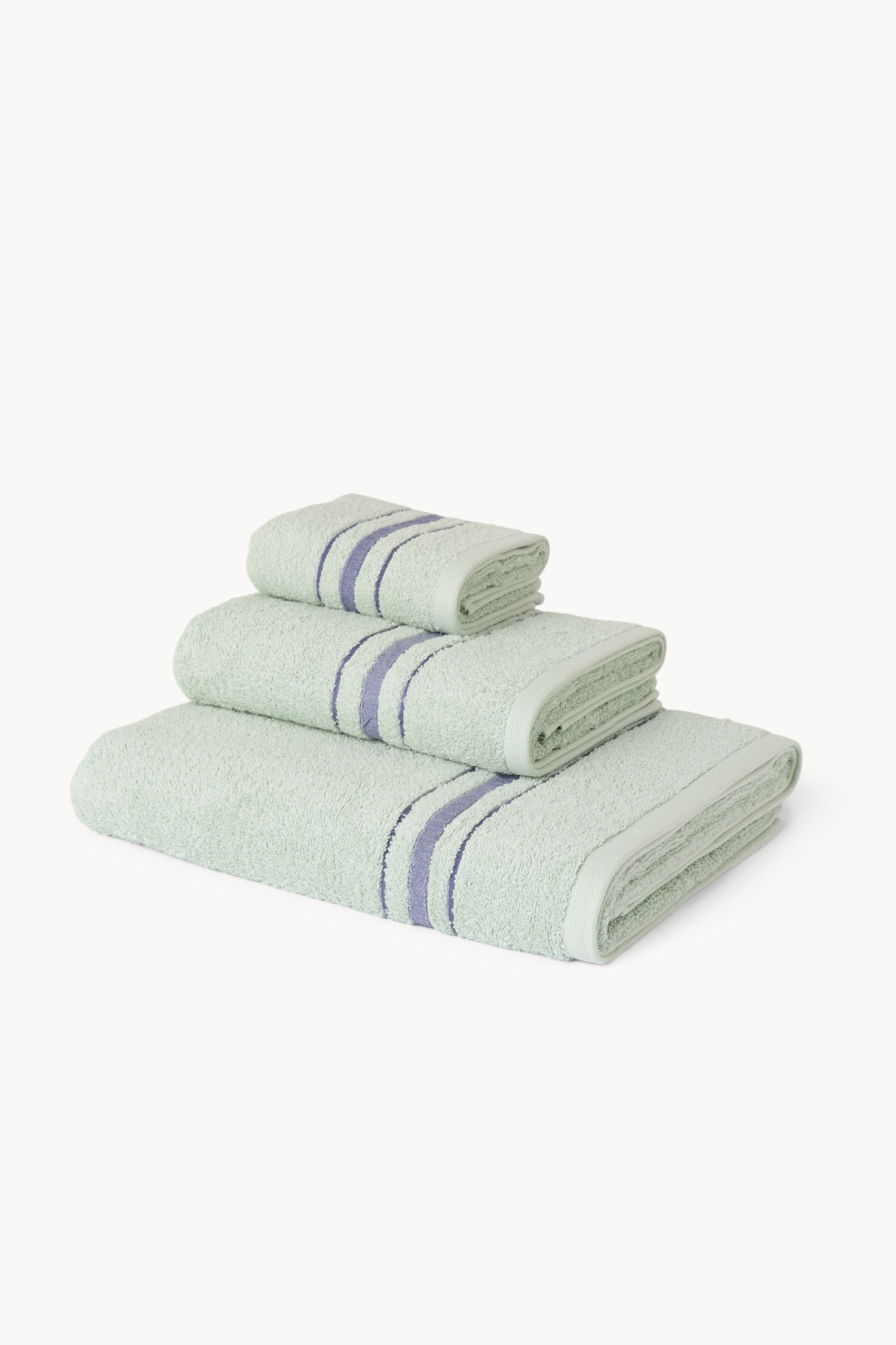 Striped Cotton Terry Towel - Discounted Price, Teal, large image number 0