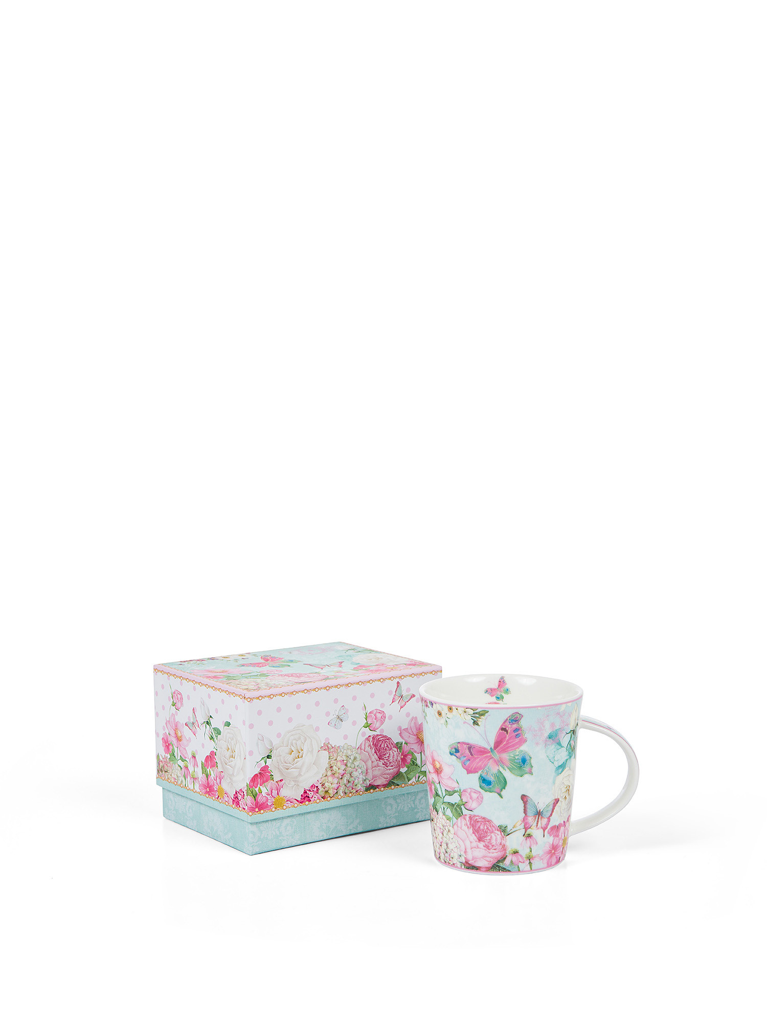 New bone china mug with butterfly motif, Multicolor, large image number 0