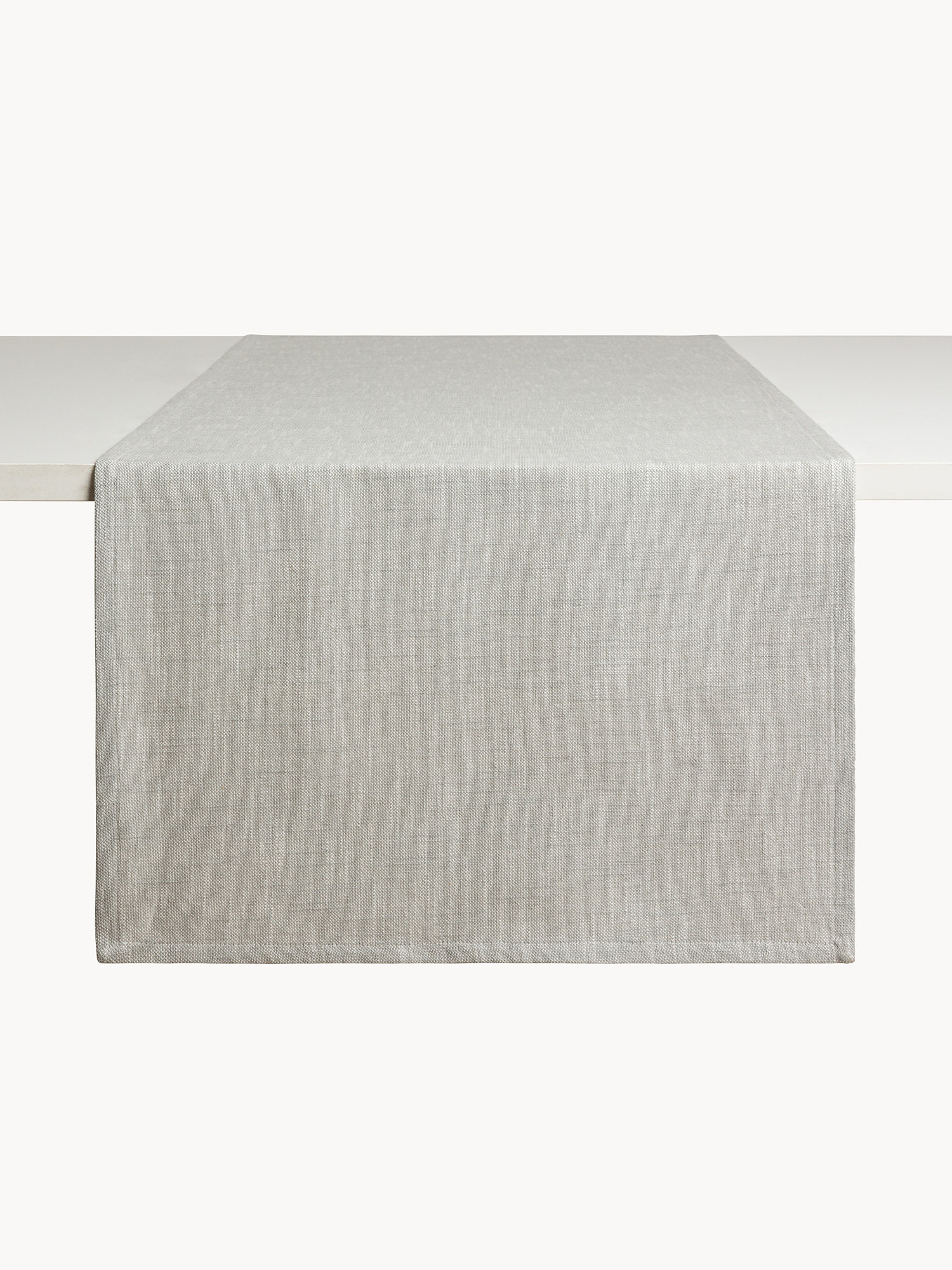 Solid Cotton Slub Table Runner, Grey, large image number 1