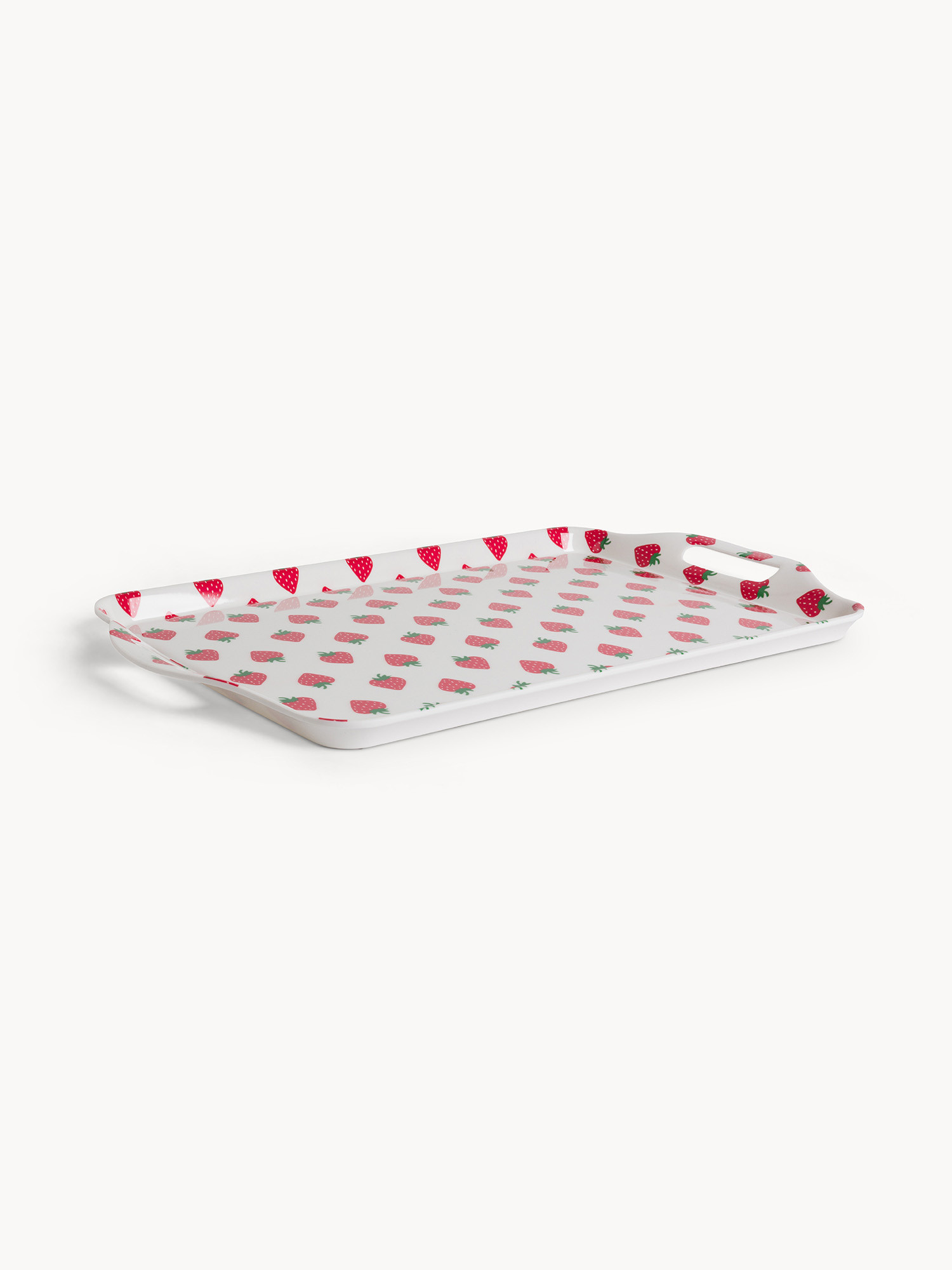 Melamine tray with strawberry motif, Multicolor, large image number 0
