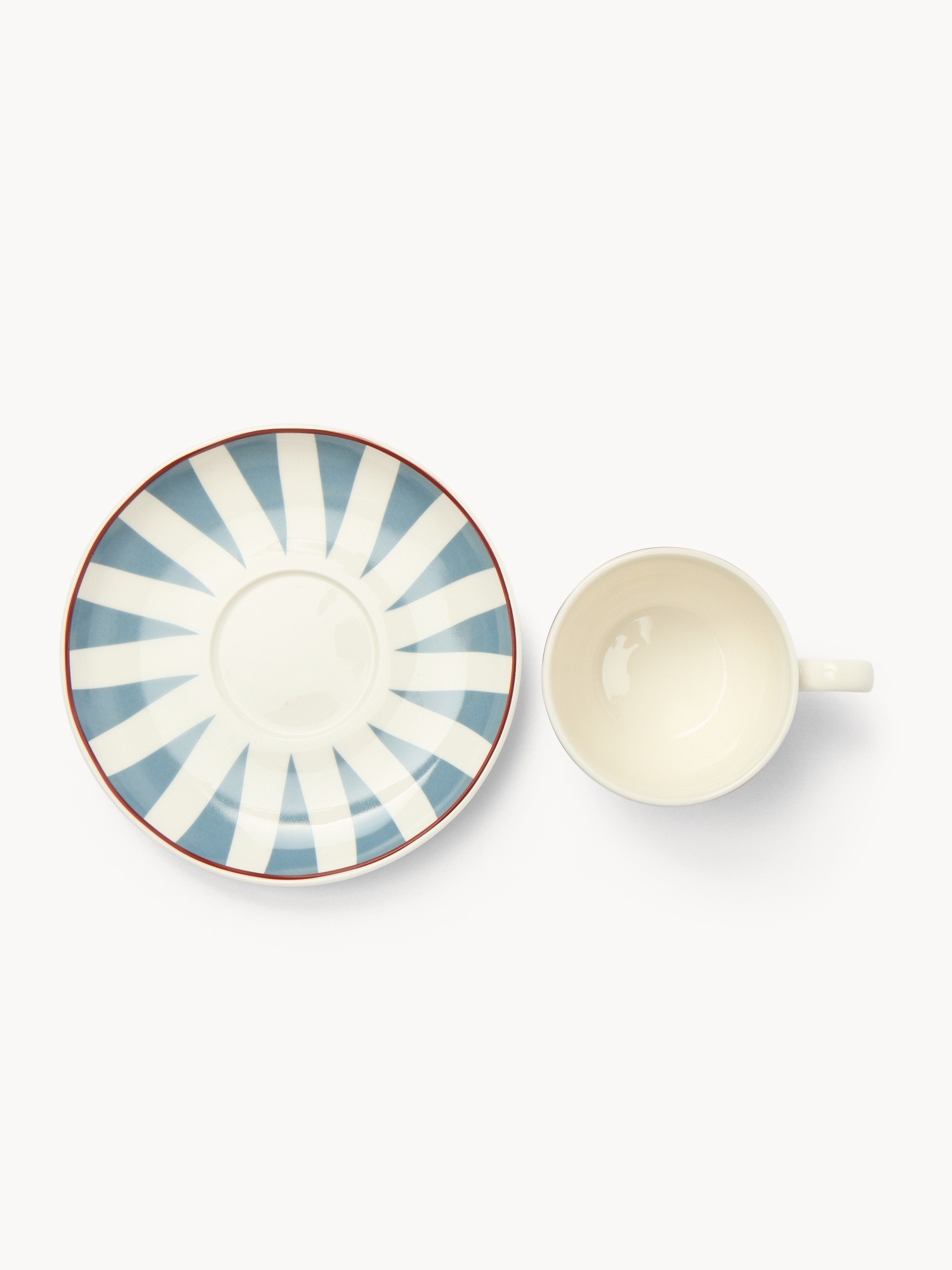 Set 4 tazze caffè in new bone china a righe, Multicolor, large image number 2