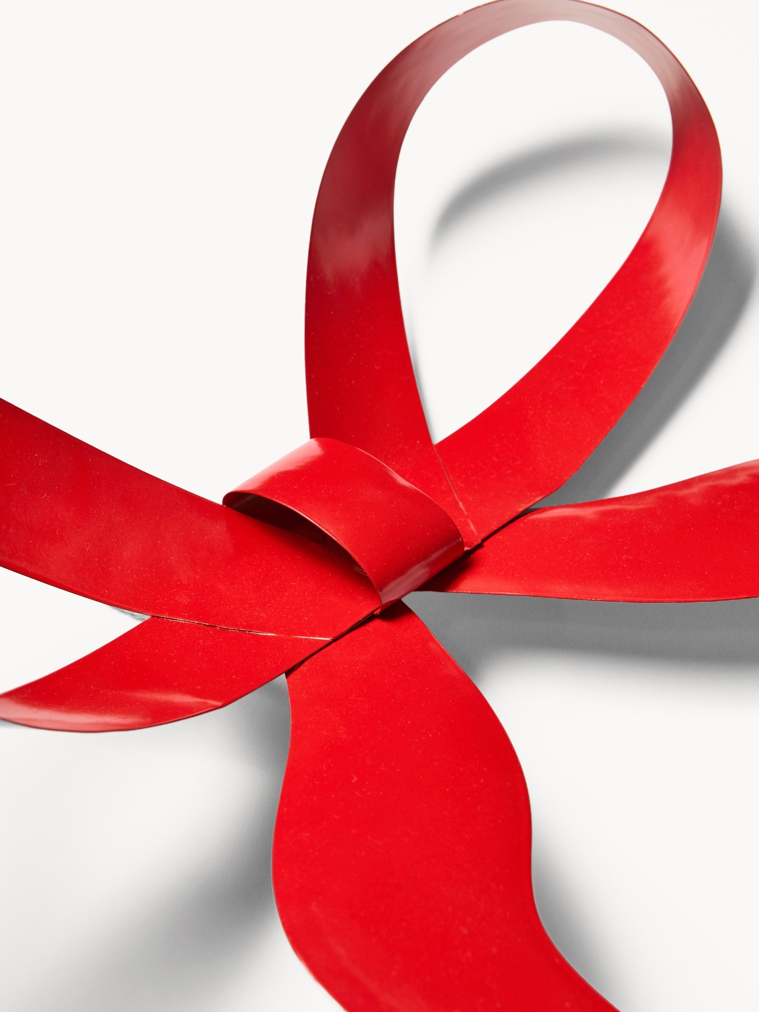 Decorazione a forma di fiocco in ferro, Rosso, large image number 1