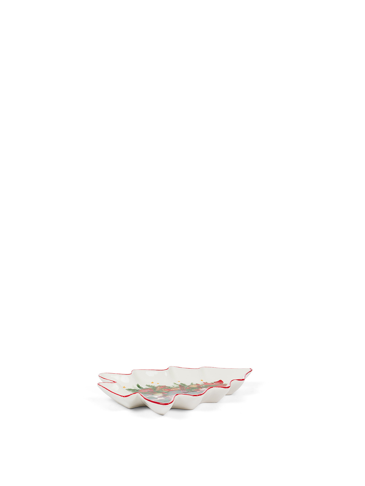 Piatto in ceramica Natale vintage, Bianco/Rosso, large image number 0