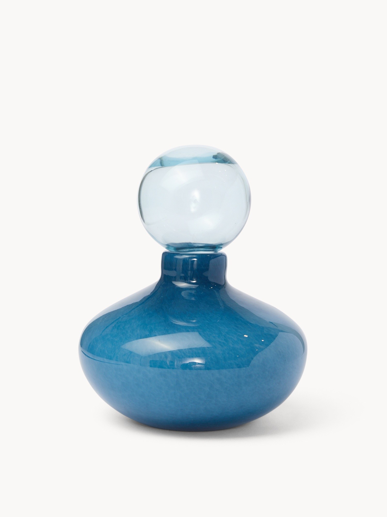 Bottiglia decorativa in vetro colorato in pasta, Blu, large image number 0