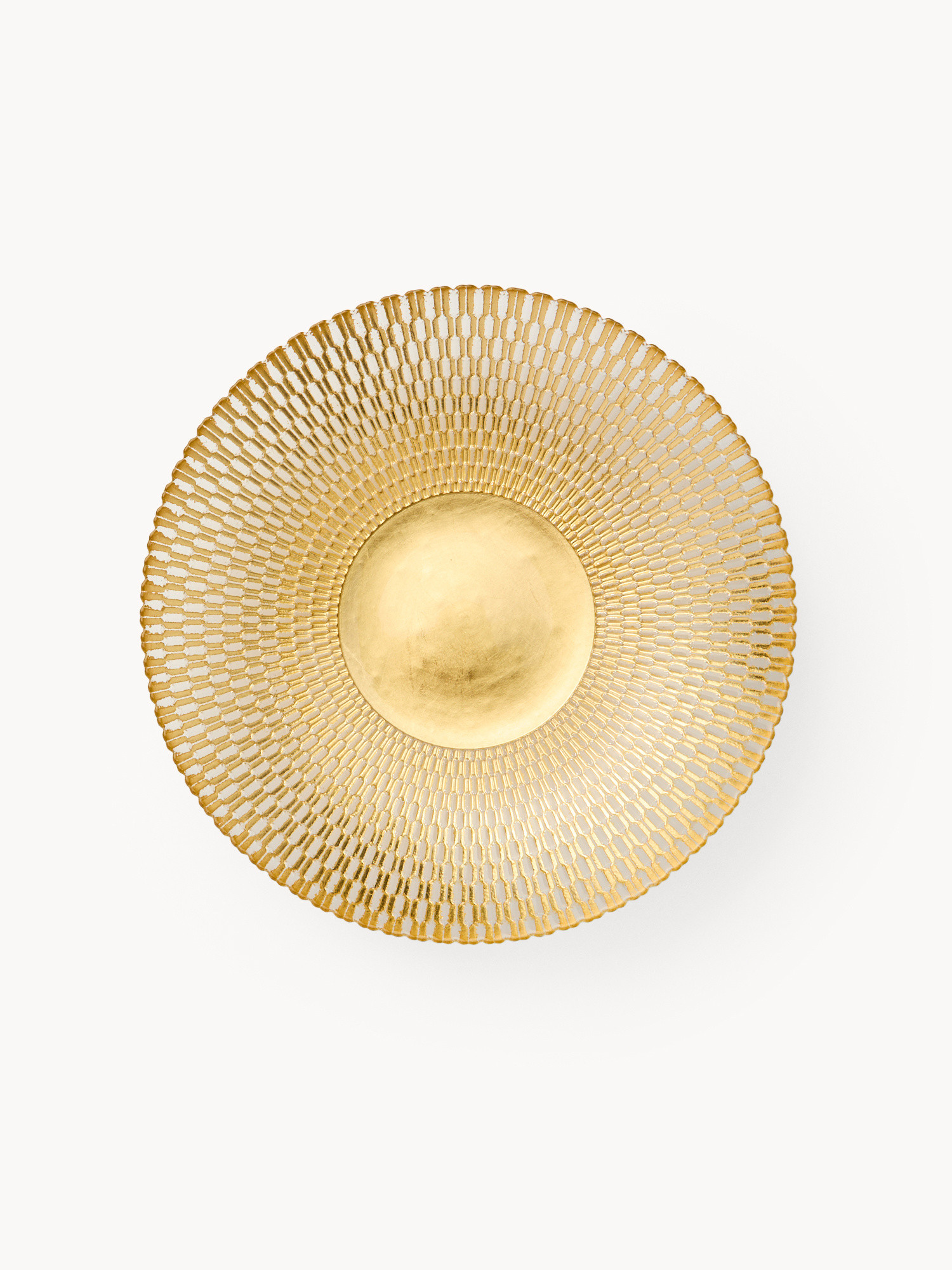 Centrotavola in vetro lavorato, Oro, large image number 0