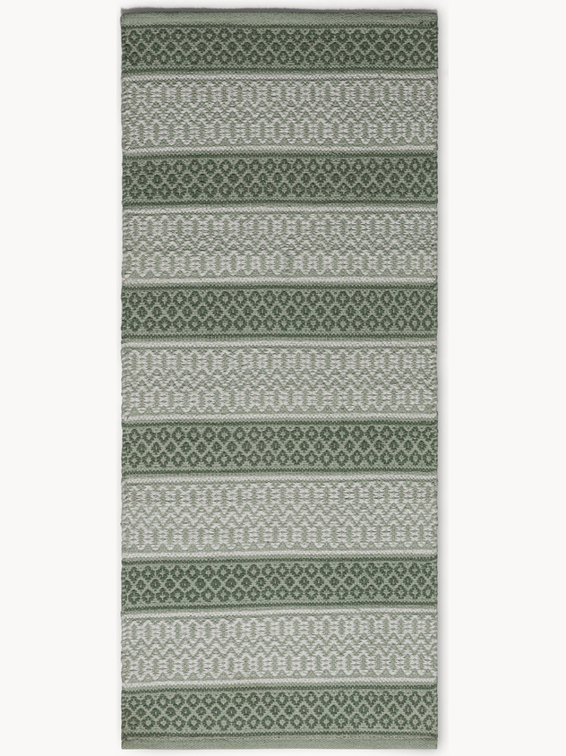 Geometric cotton kitchen rug