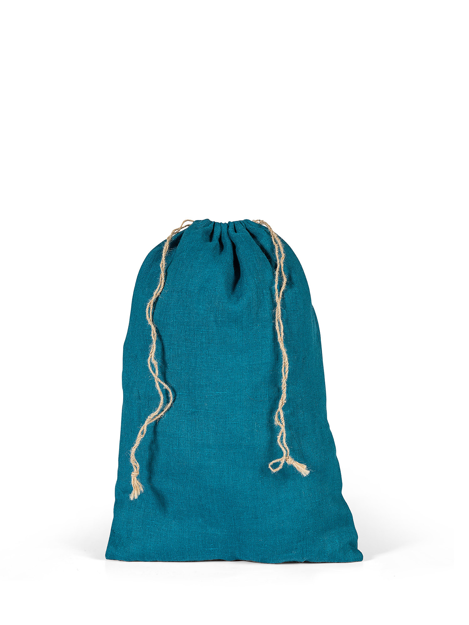 Solid color washed linen bag, Petroleum , large image number 0