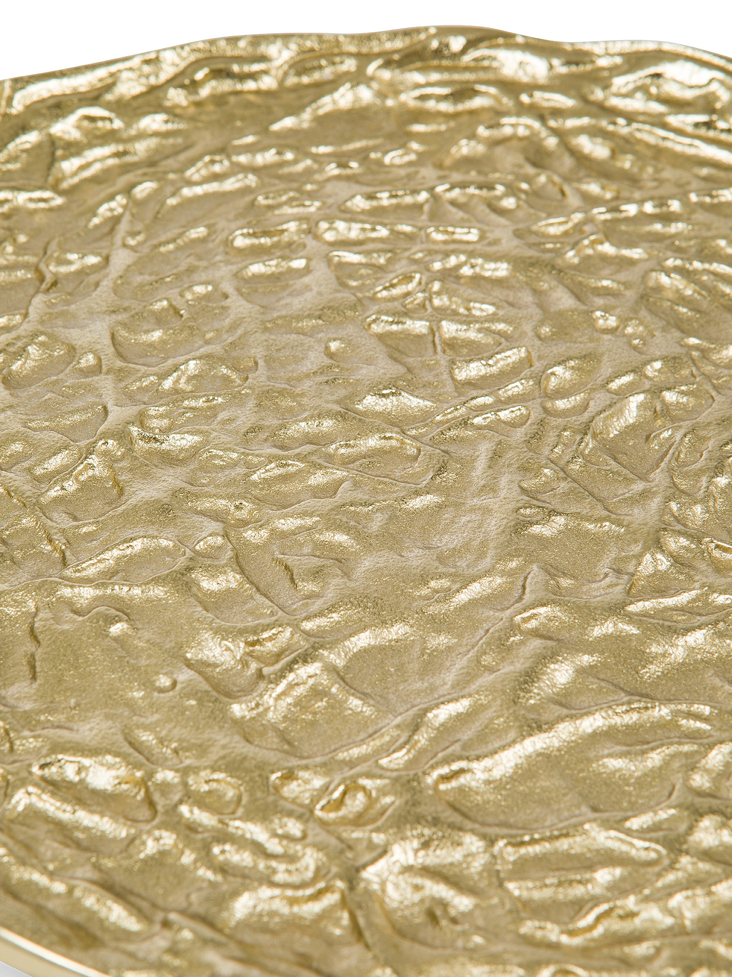 Decorative plate in painted aluminium, Gold, large image number 1