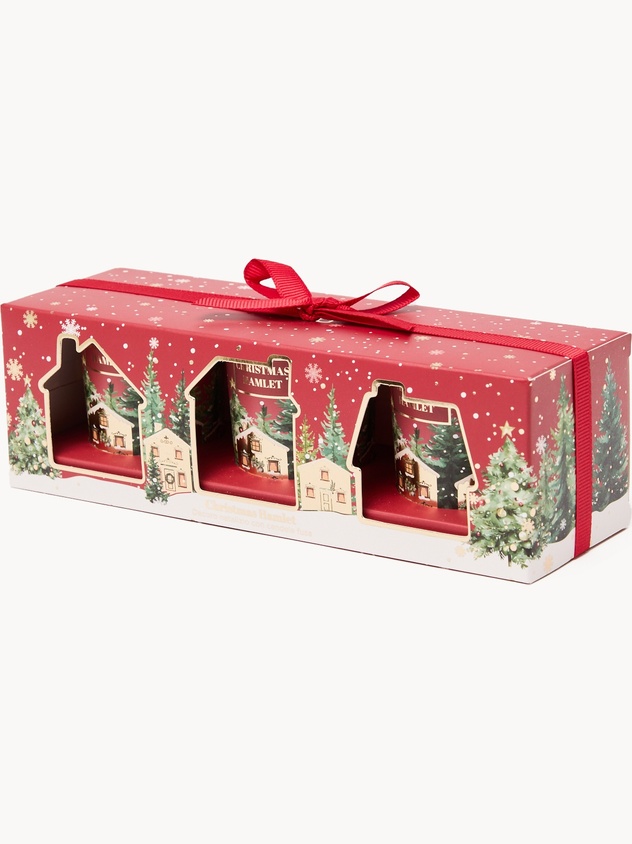Set of 3 scented candles in a gift box