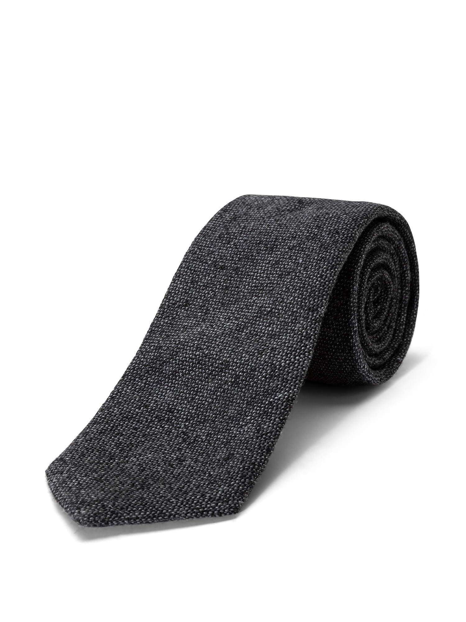 Luca D'Altieri - Patterned wool and silk tie, Anthracite, large image number 0