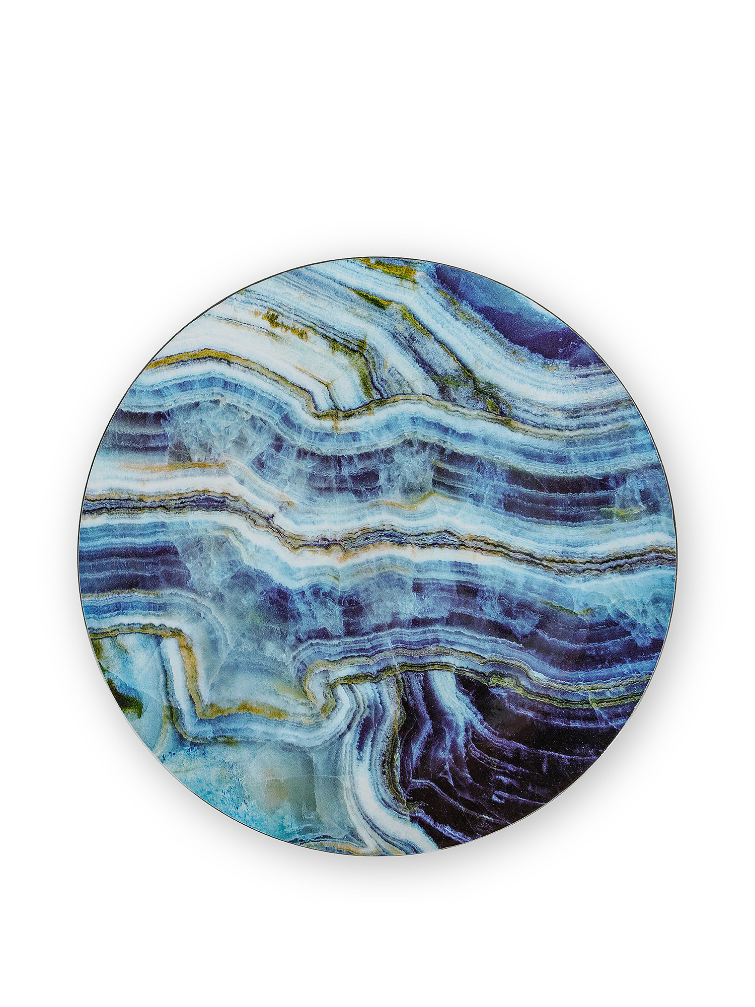 Sottopiatto plastica effetto marmo, Azzurro, large