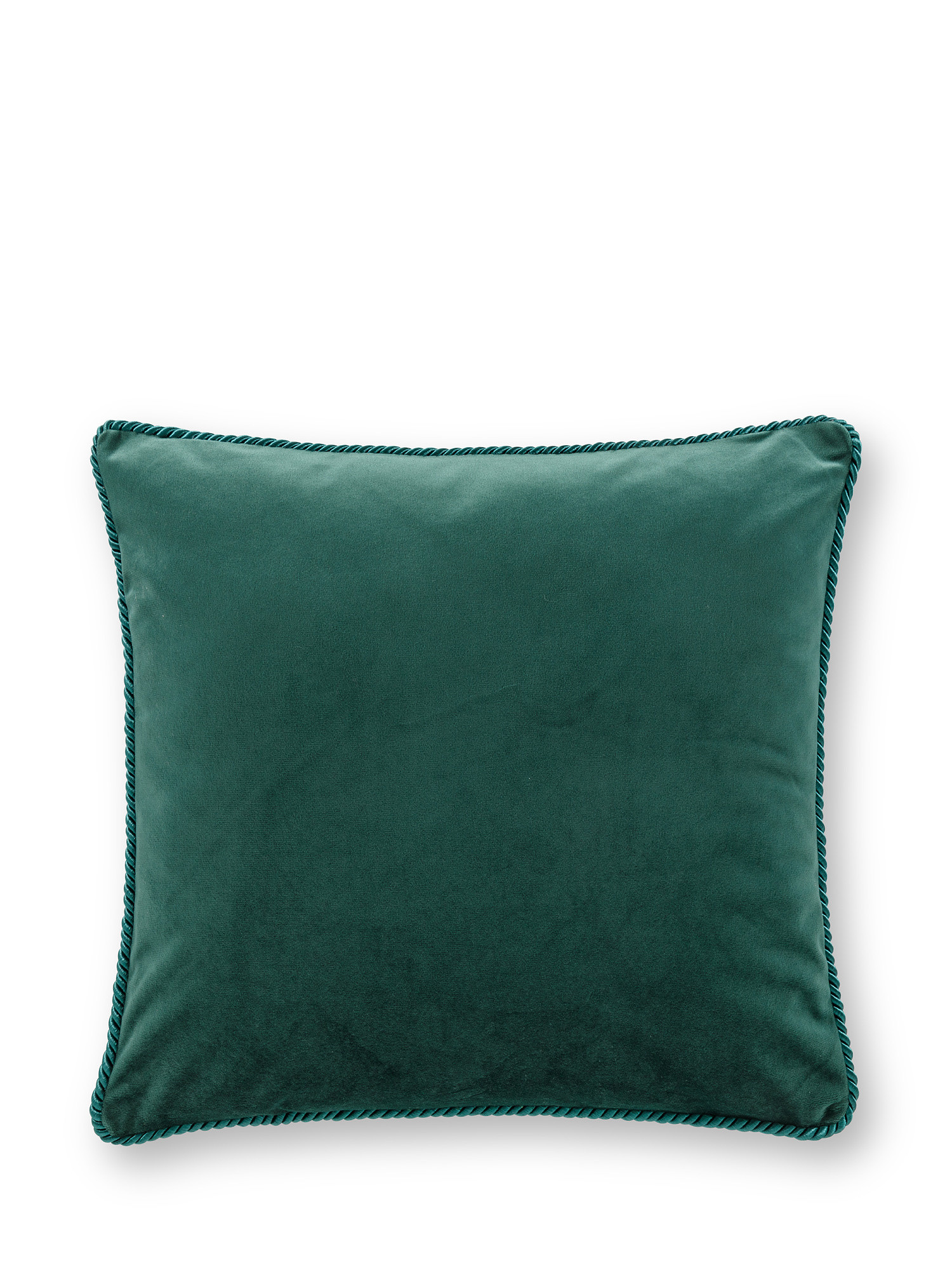 Cuscino velluto tinta unita 45x45cm, Verde scuro, large image number 0