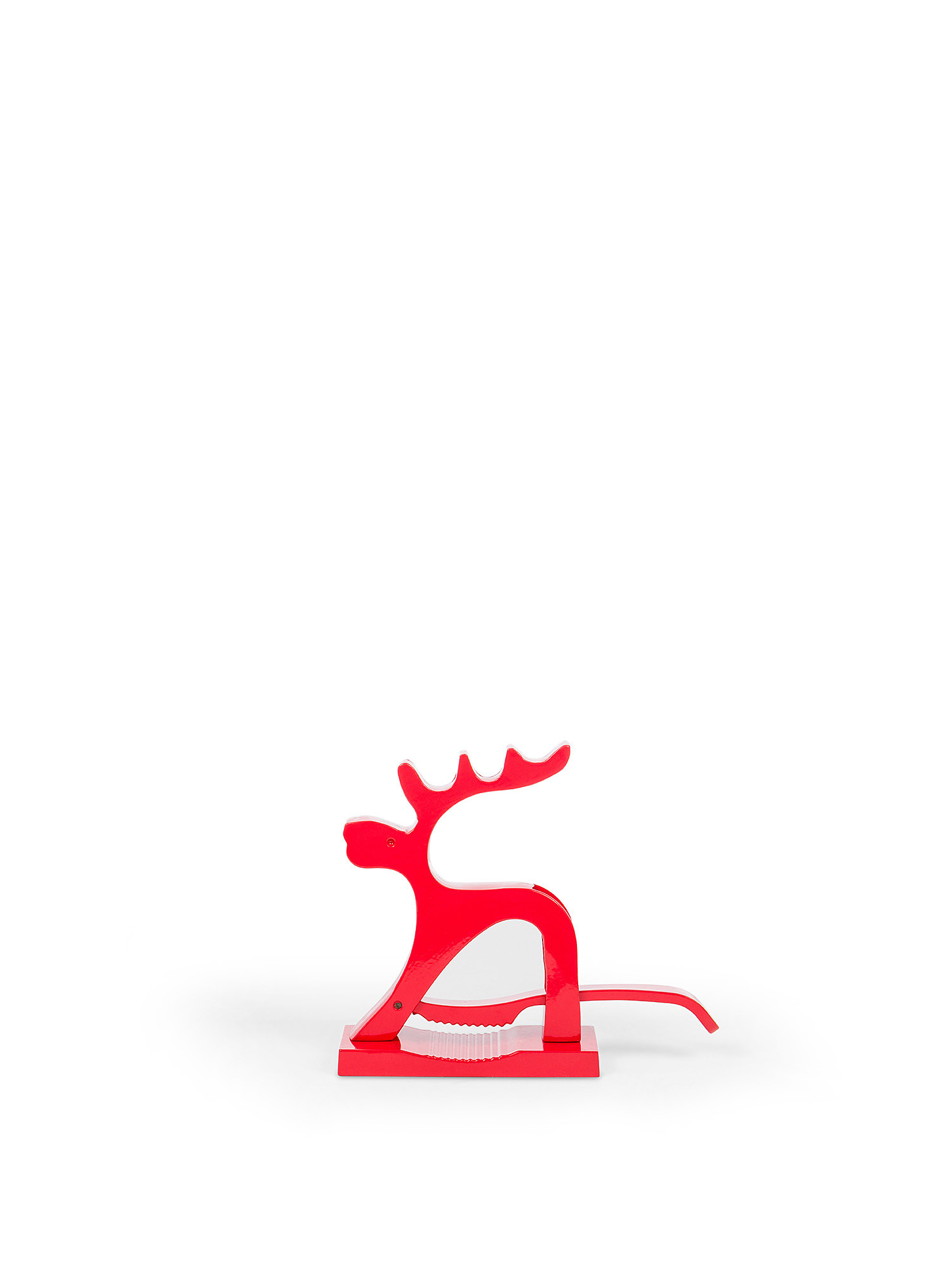 Aluminum reindeer nutcracker, Red, large image number 0
