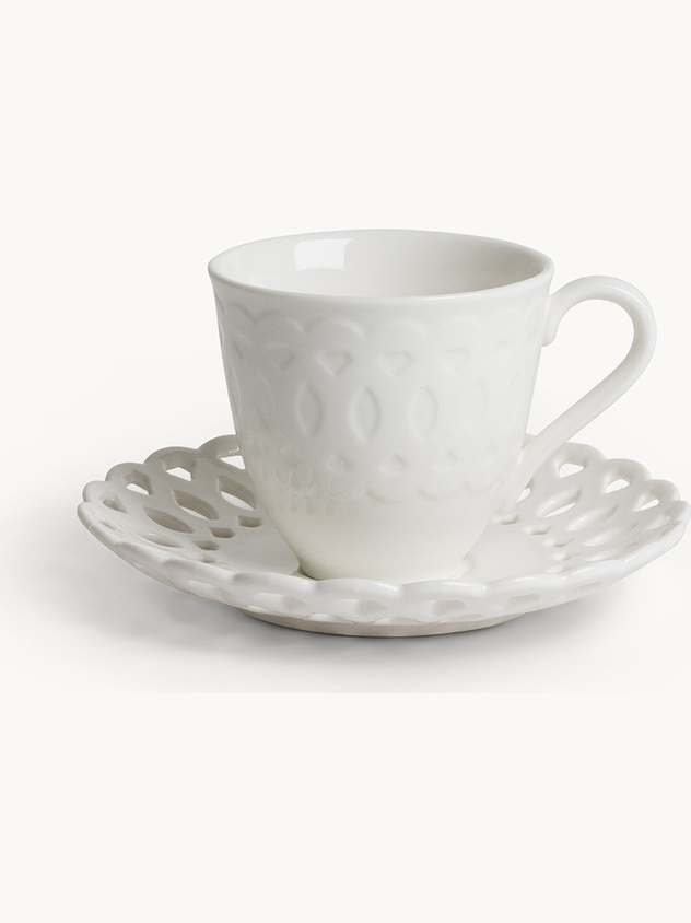 Tazza tè in porcellana traforata