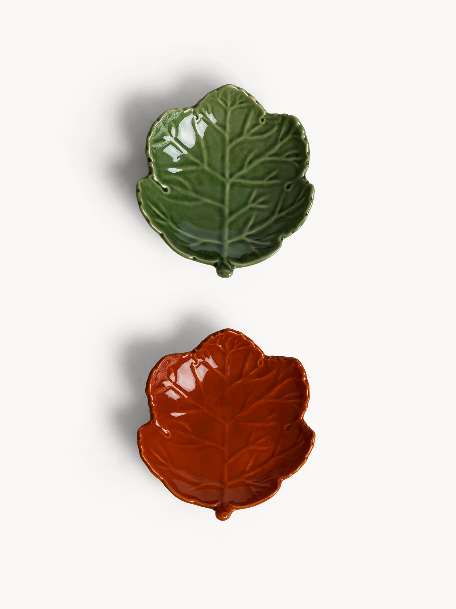 Leaf-patterned stoneware bowl, Multicolor, large image number 0