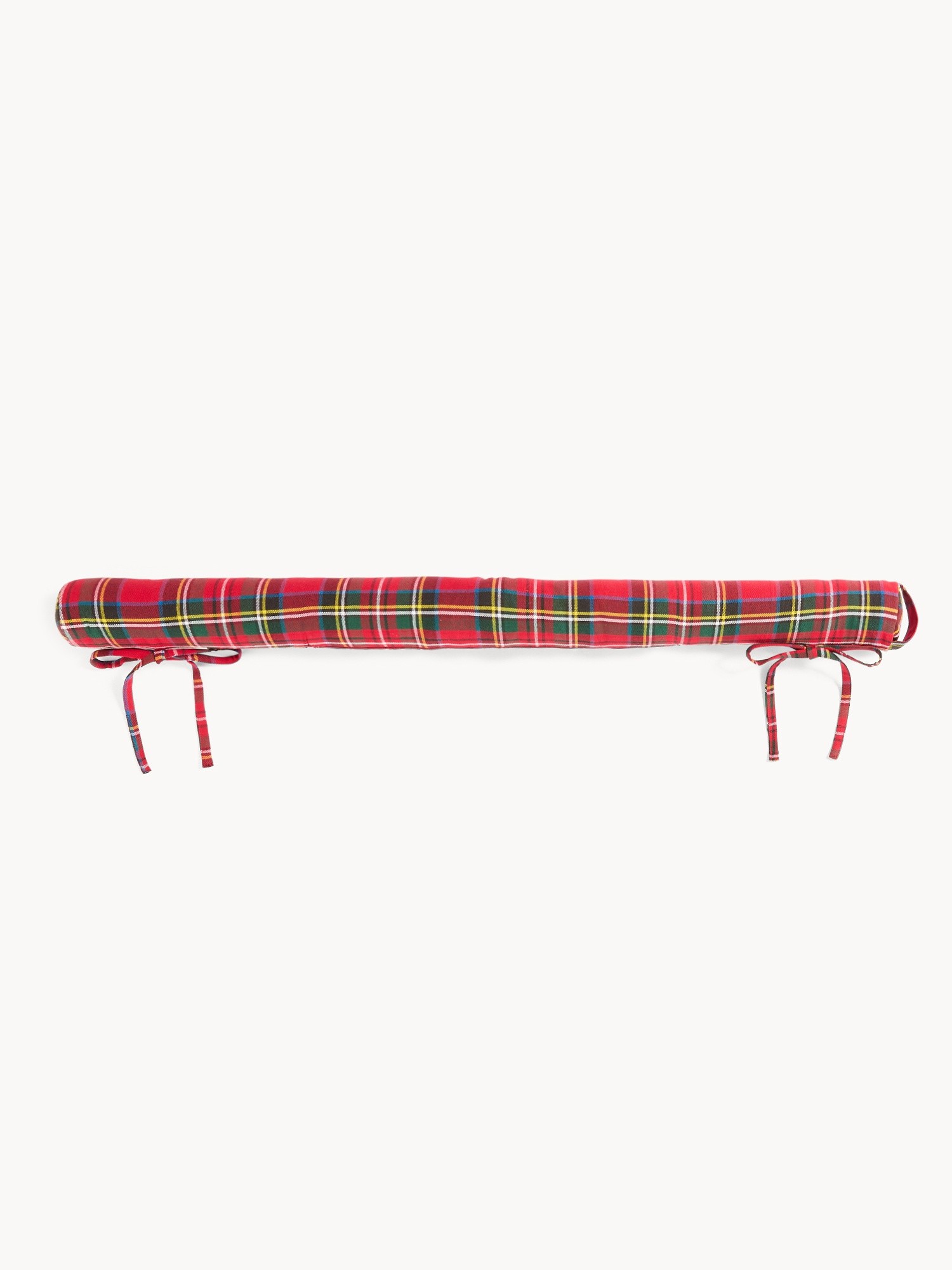 Tartan cotton draft excluder, Red, large image number 0