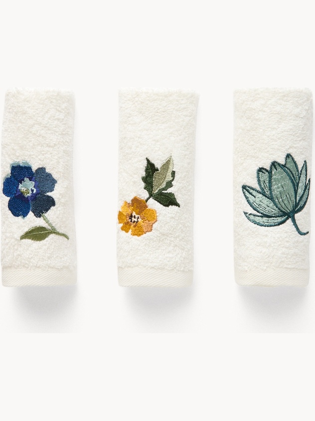 Set 3 lavette in spugna di cotone tinta unita - Prezzo di lancio