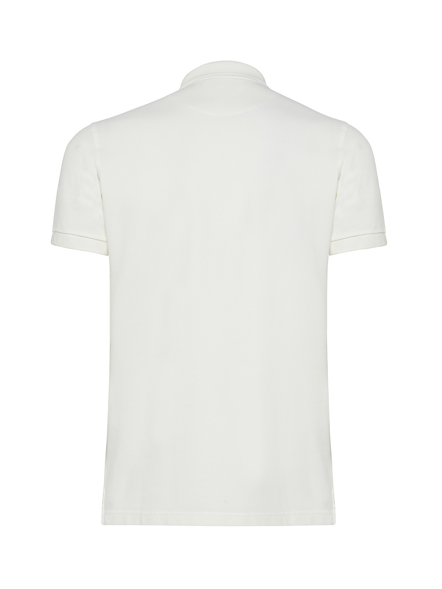 Manuel Ritz - Garment-dyed polo shirt in stretch cotton with logo, White, large image number 1