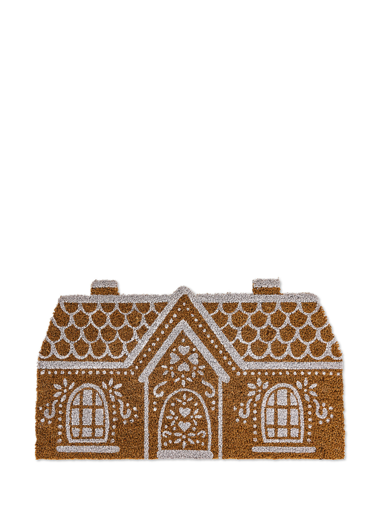 Coconut doormat with home motif, Beige, large image number 0