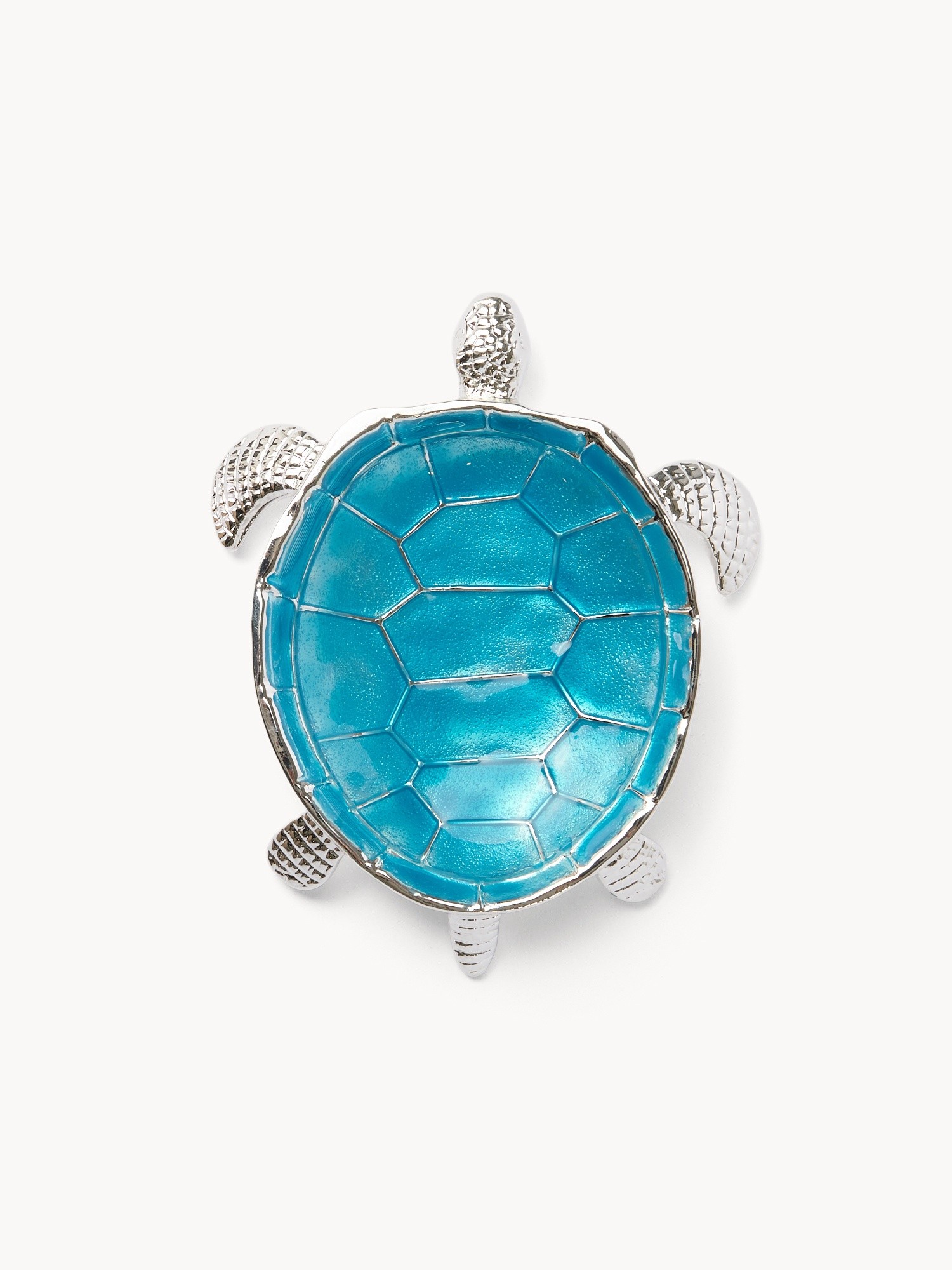 Piattino in metallo smaltato a tartaruga, Azzurro, large image number 0