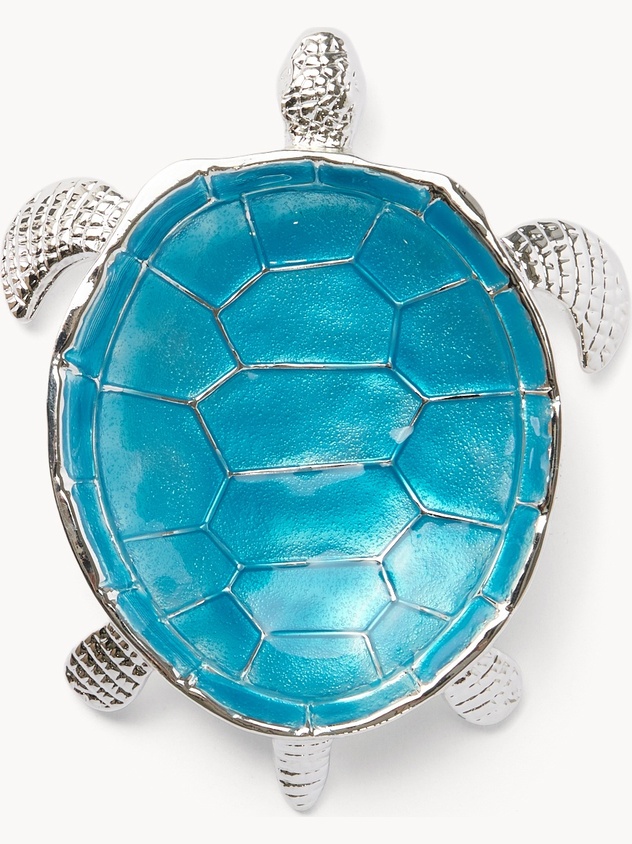 Piattino in metallo smaltato a tartaruga