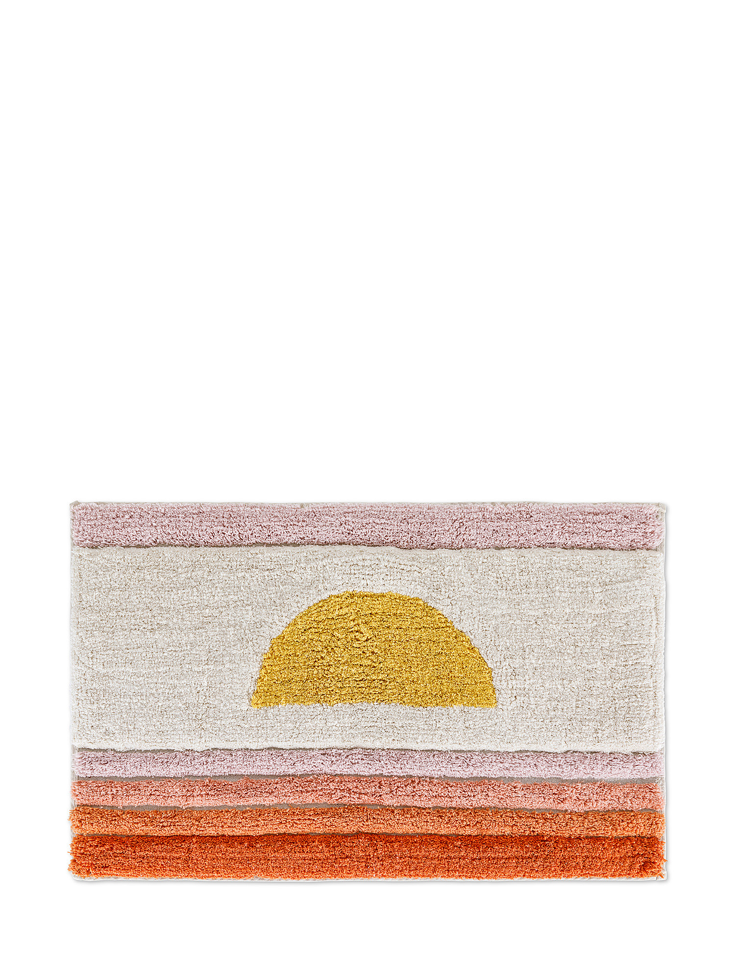 Tappeto bagno cotone motivo tramonto, Rosa, large image number 0