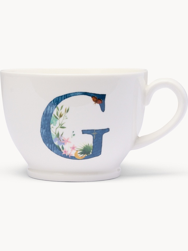 Tazza da colazione in new bone china lettera G