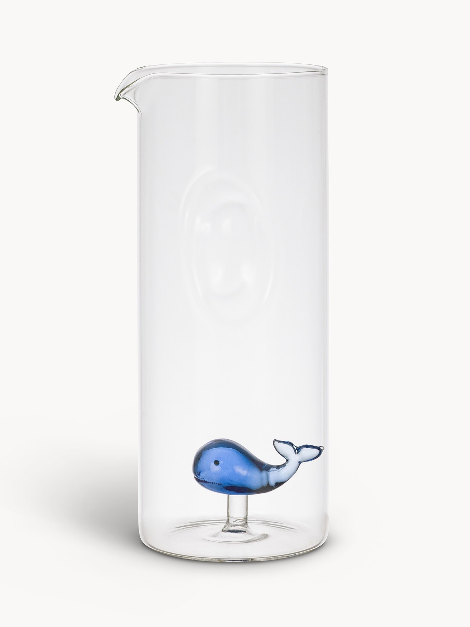 Borosilicate glass carafe with whale detail, Transparent, large image number 0