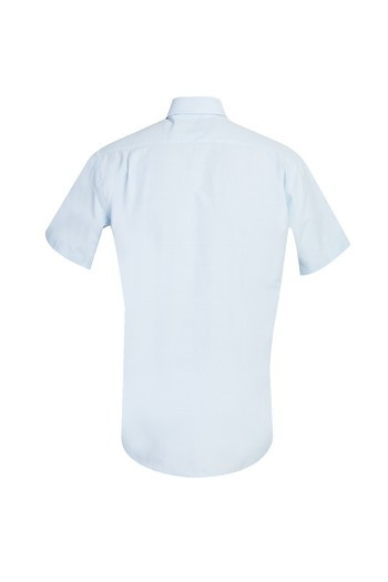Camicia regular fit manica corta, Azzurro, large