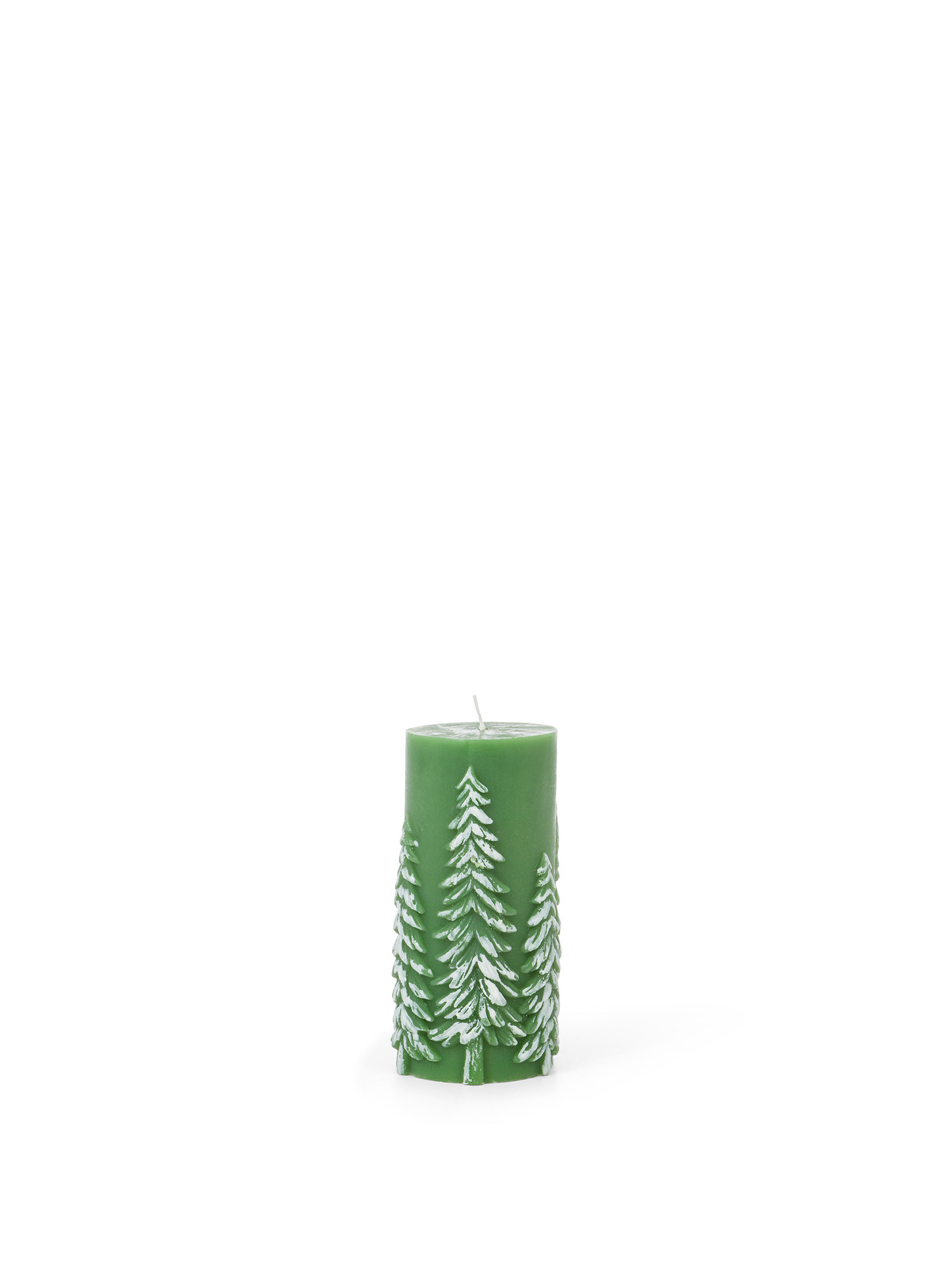 Candle decorated with trees, Green, large image number 0