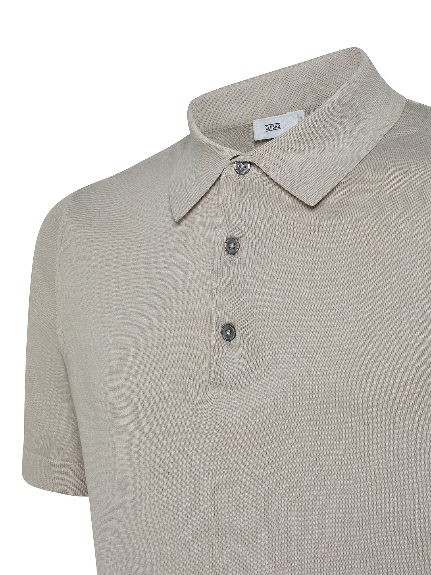 Cotton knit polo shirt, Light Grey, large image number 2
