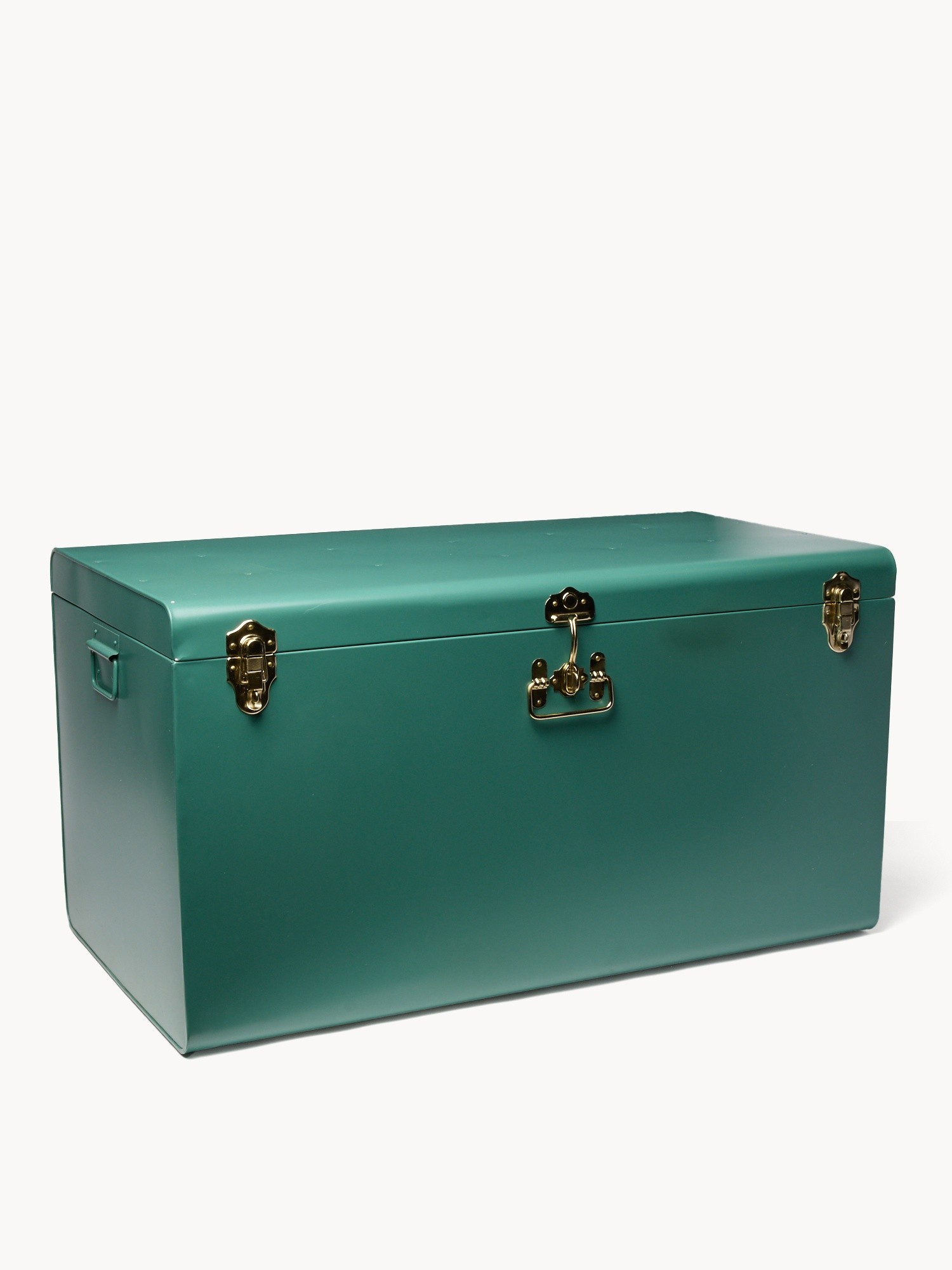 Baule decorativo in acciaio verniciato, Verde, large image number 0