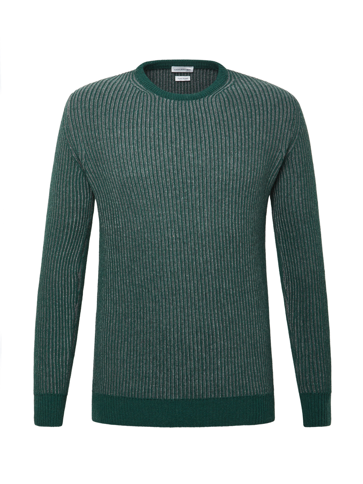 Luca D'Altieri - Cashmere blend crew neck sweater with noble fibres, Green, large image number 0