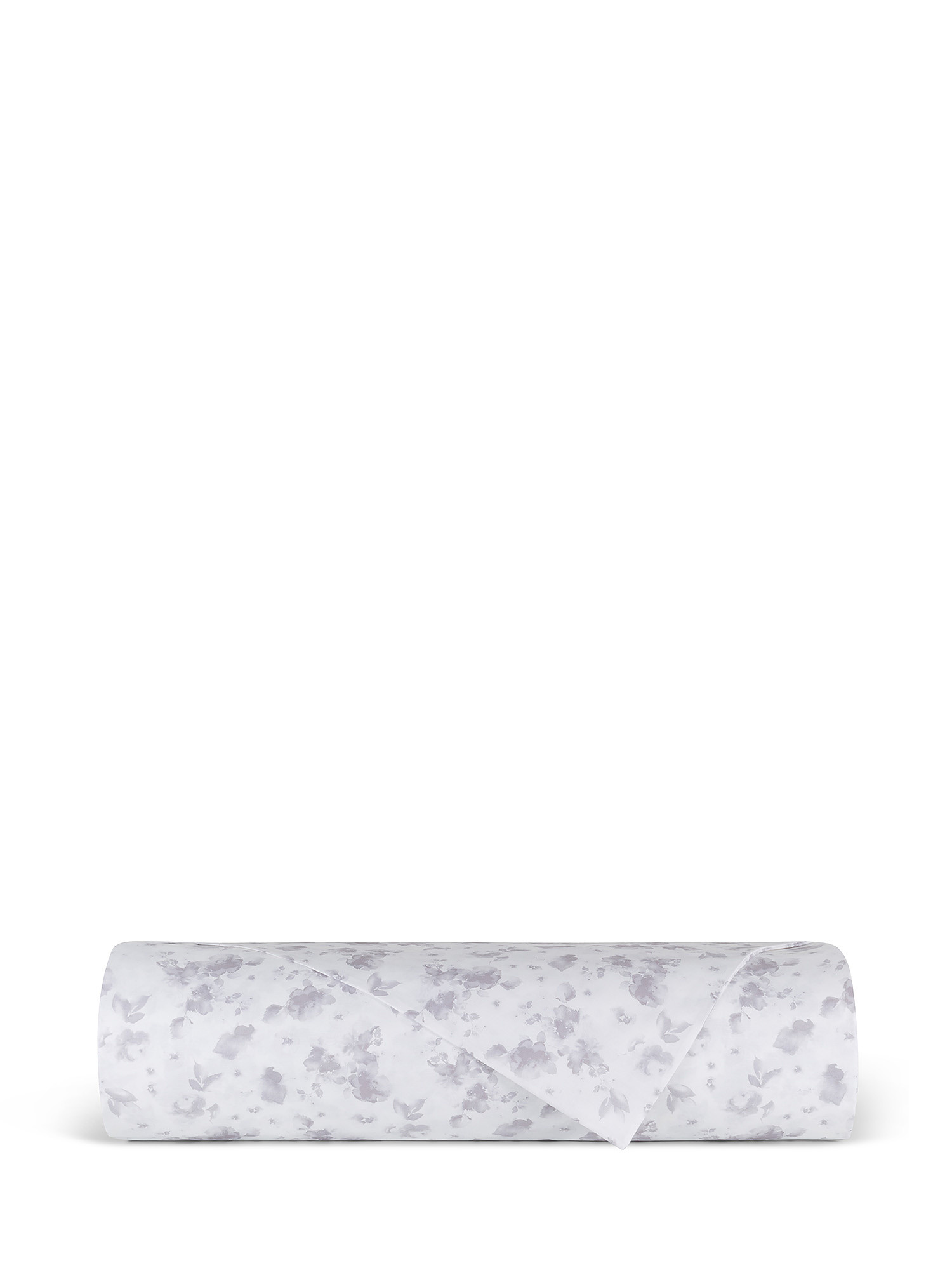 Lenzuolo liscio cotone percalle motivo floreale Portofino, Bianco, large image number 1