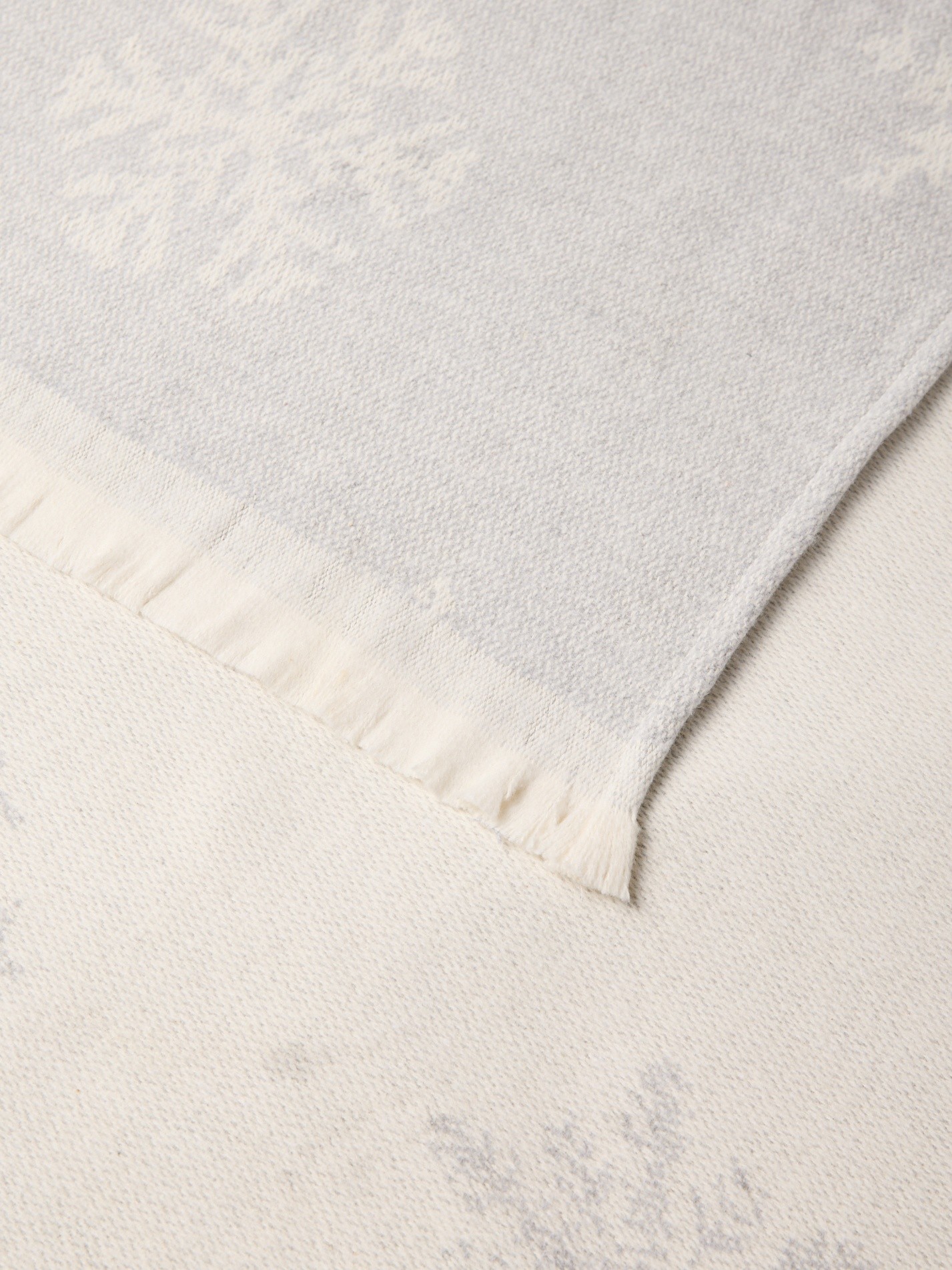 Brushed cotton throw with fringe, Light Grey, large image number 1