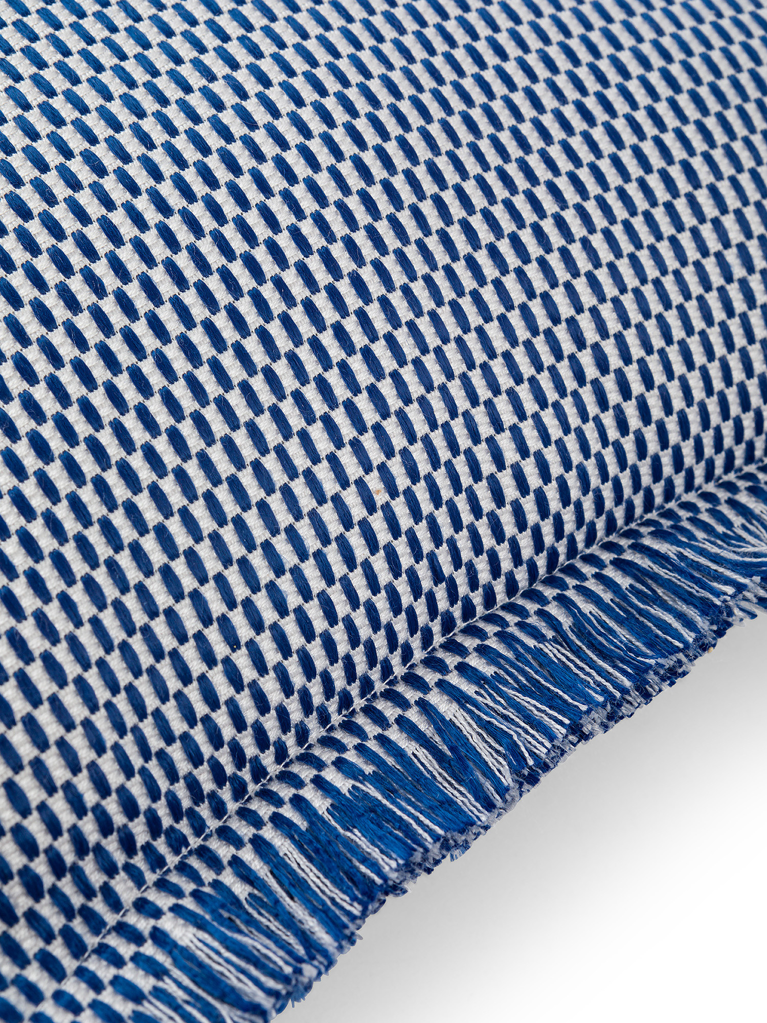 Cuscino tessuto motivo intreccio 35x55cm, Blu, large image number 2