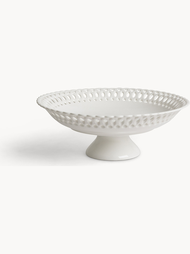 Perforated porcelain cup with perforated porcelain base