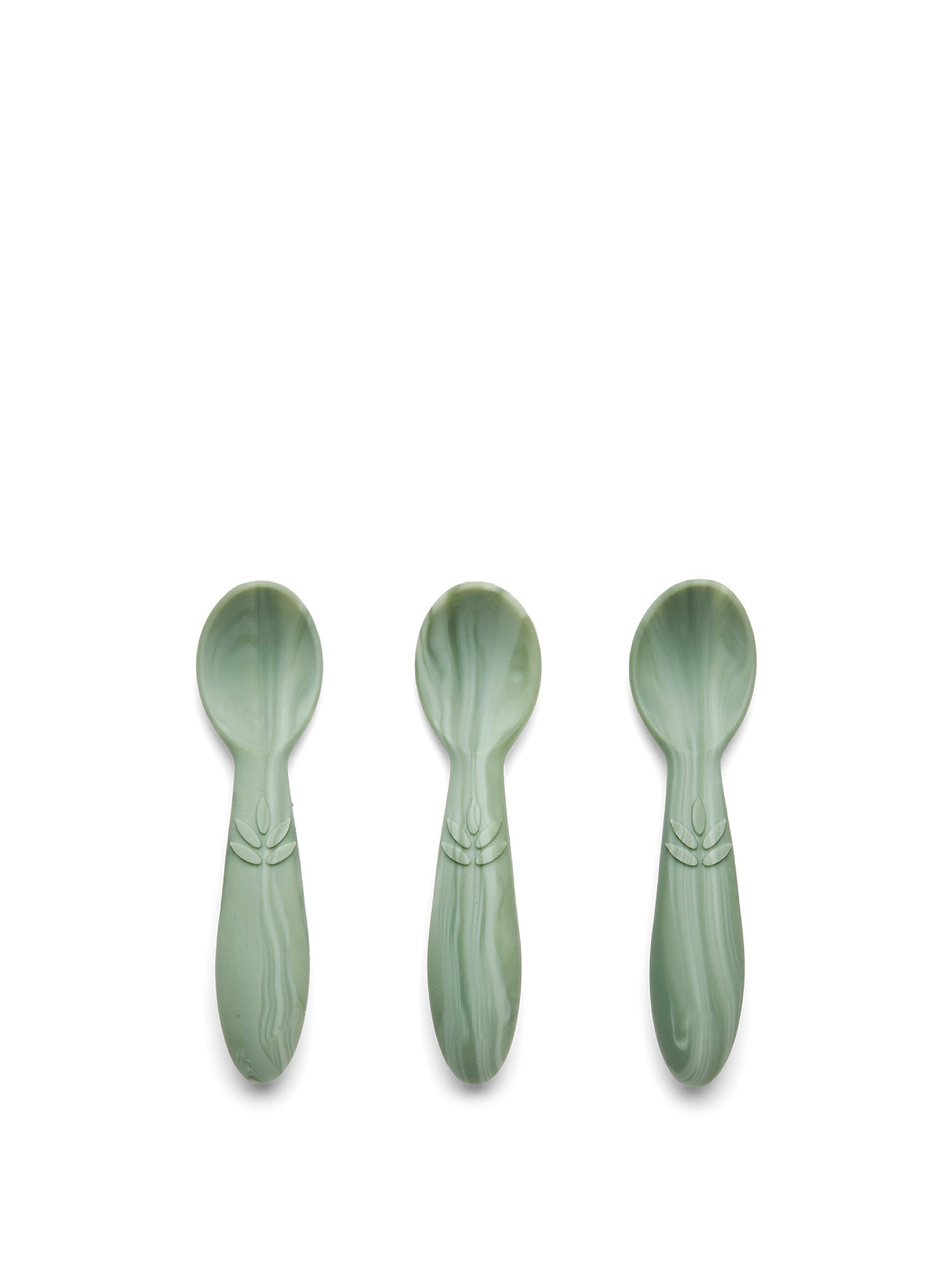 Set 3 cucchiaini in silicone, Verde chiaro, large image number 0