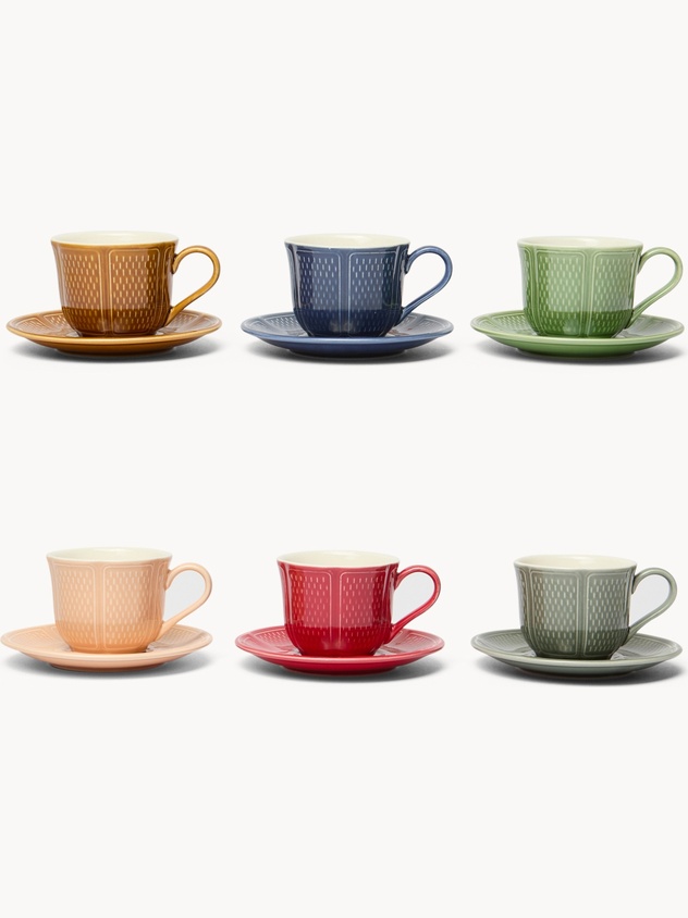 Set of 6 stoneware coffee cups