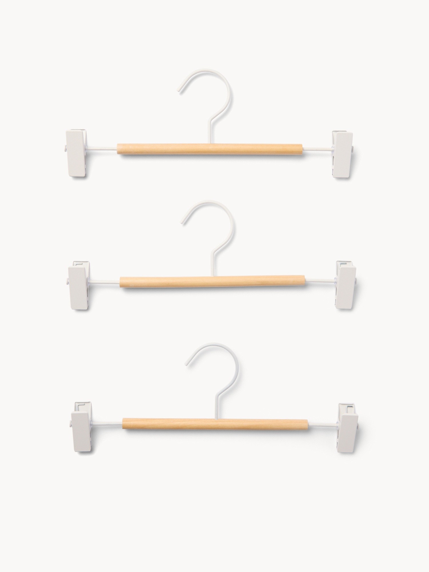 Set of 3 hangers, White / Beige, large image number 0