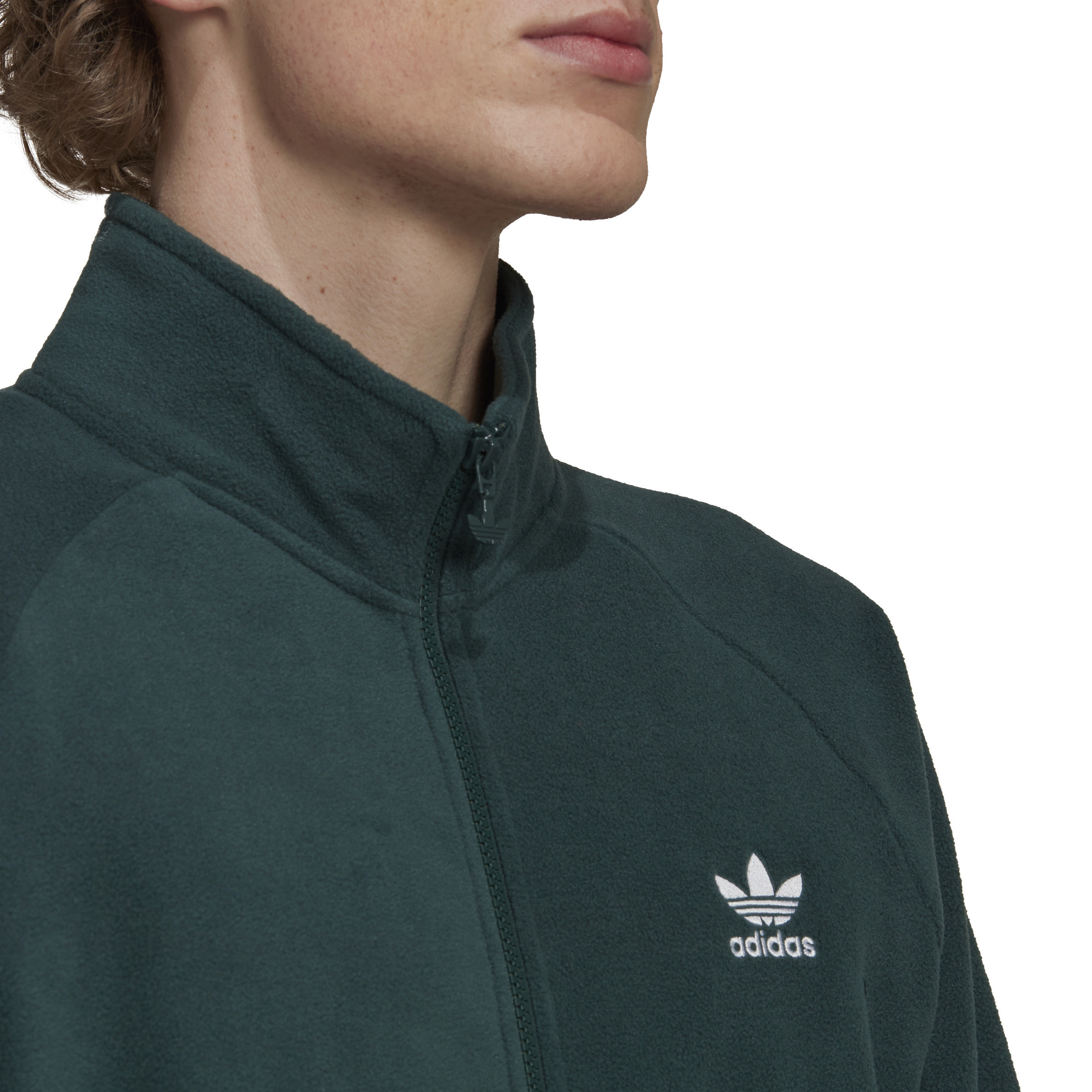 Adidas - Adicolor Classics Trefoil Fleece Jacket, Dark Green, large image number 5