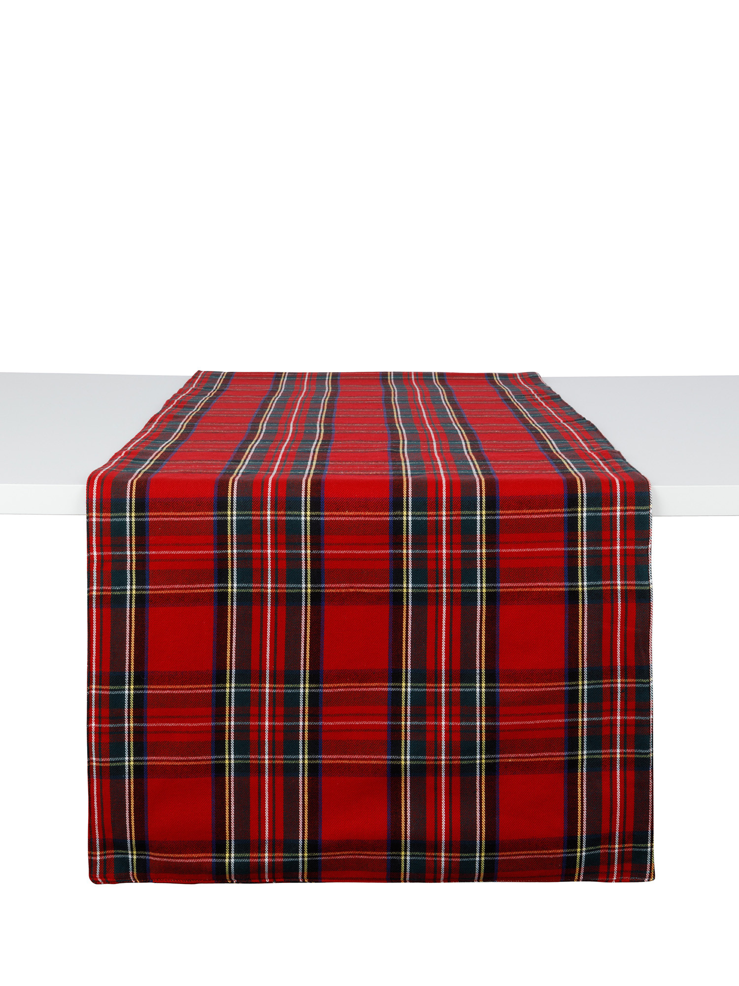 Runner Tartan in Twill di Puro Cotone, Rosso, large image number 0