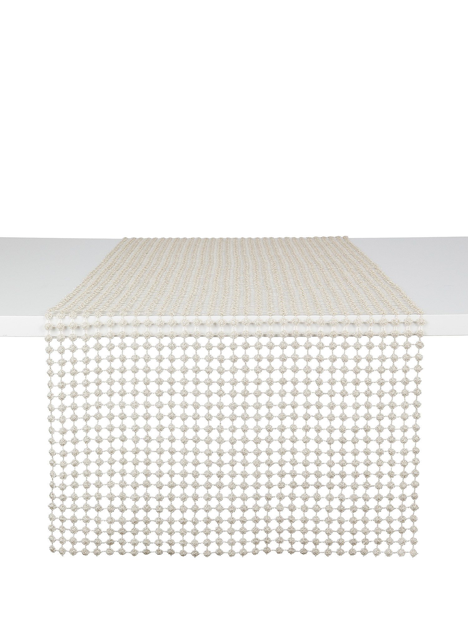 Table runner with lurex dots embroidery, Champagne Yellow, large image number 0