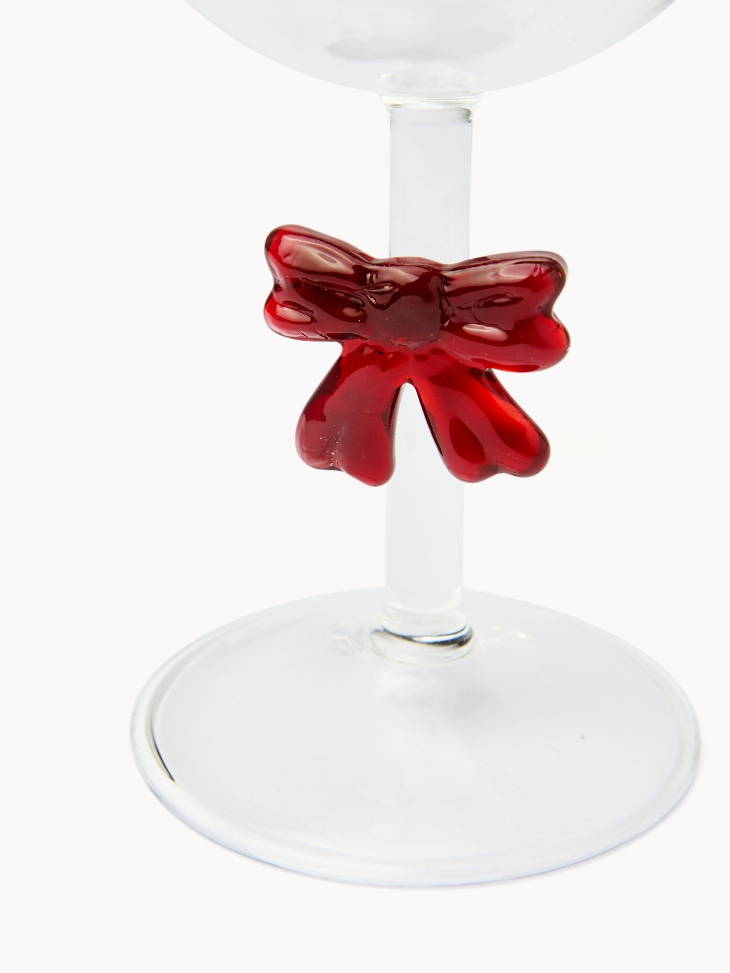 Borosilicate Glass Goblet with Bow Detail, Transparent, large image number 1