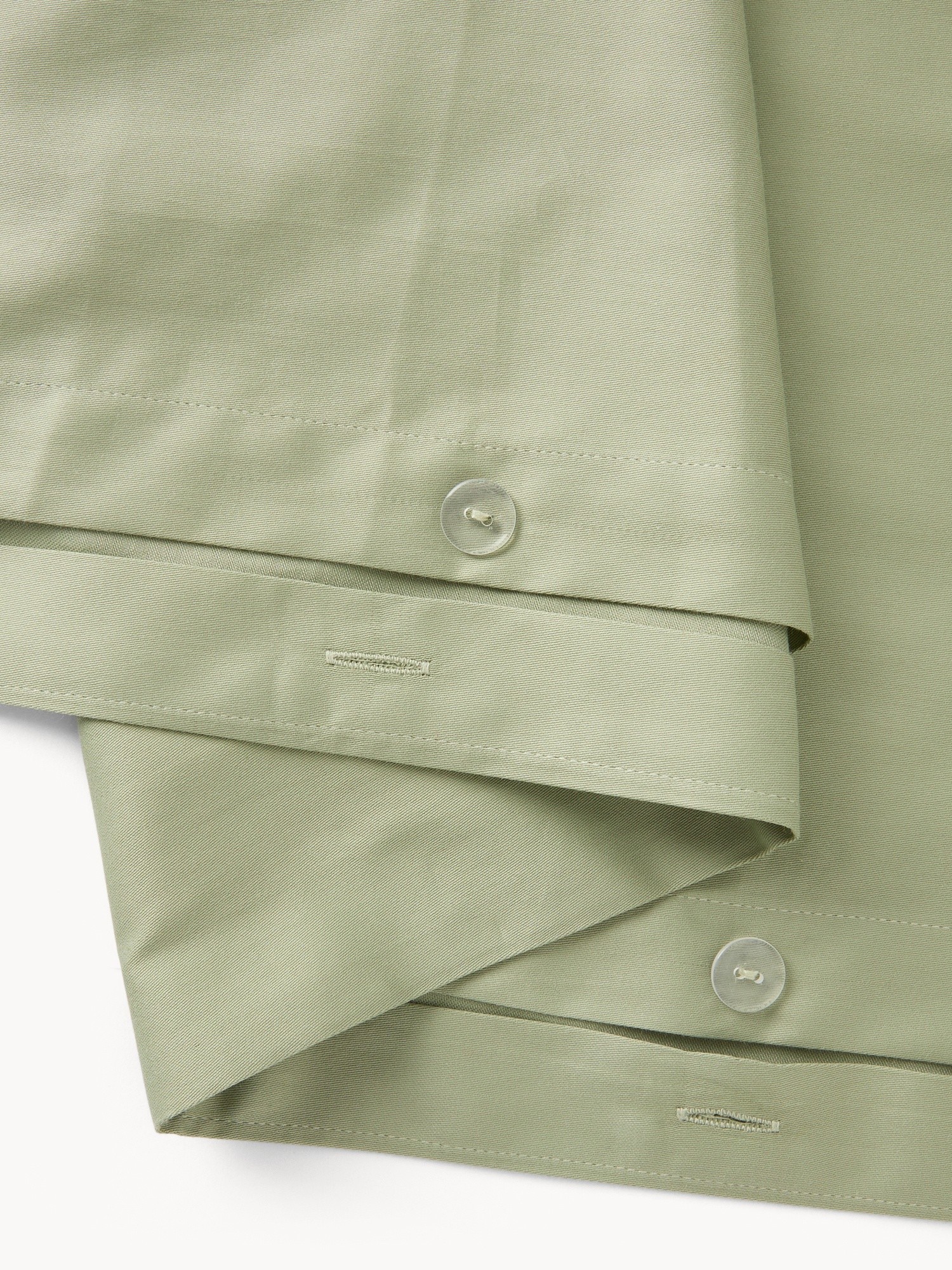 Solid Cotton Sateen Duvet Cover Set - Discounted Price, Green, large image number 1