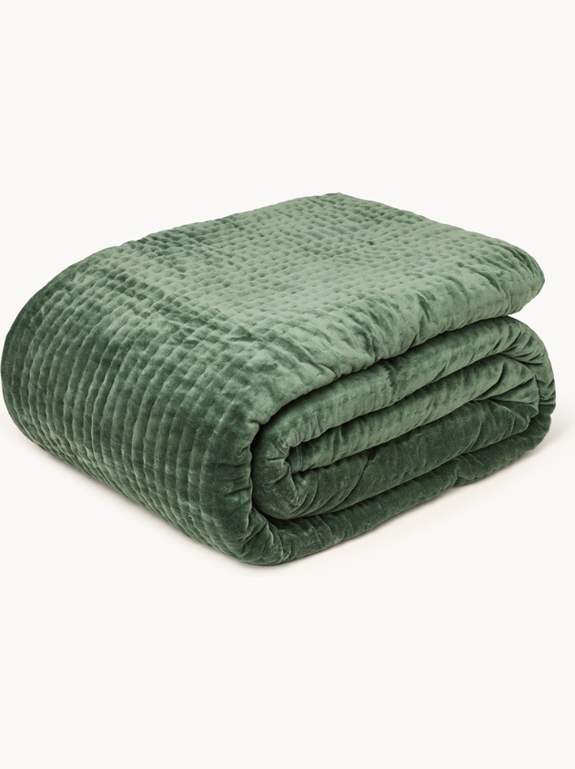 Cotton velvet bedspread